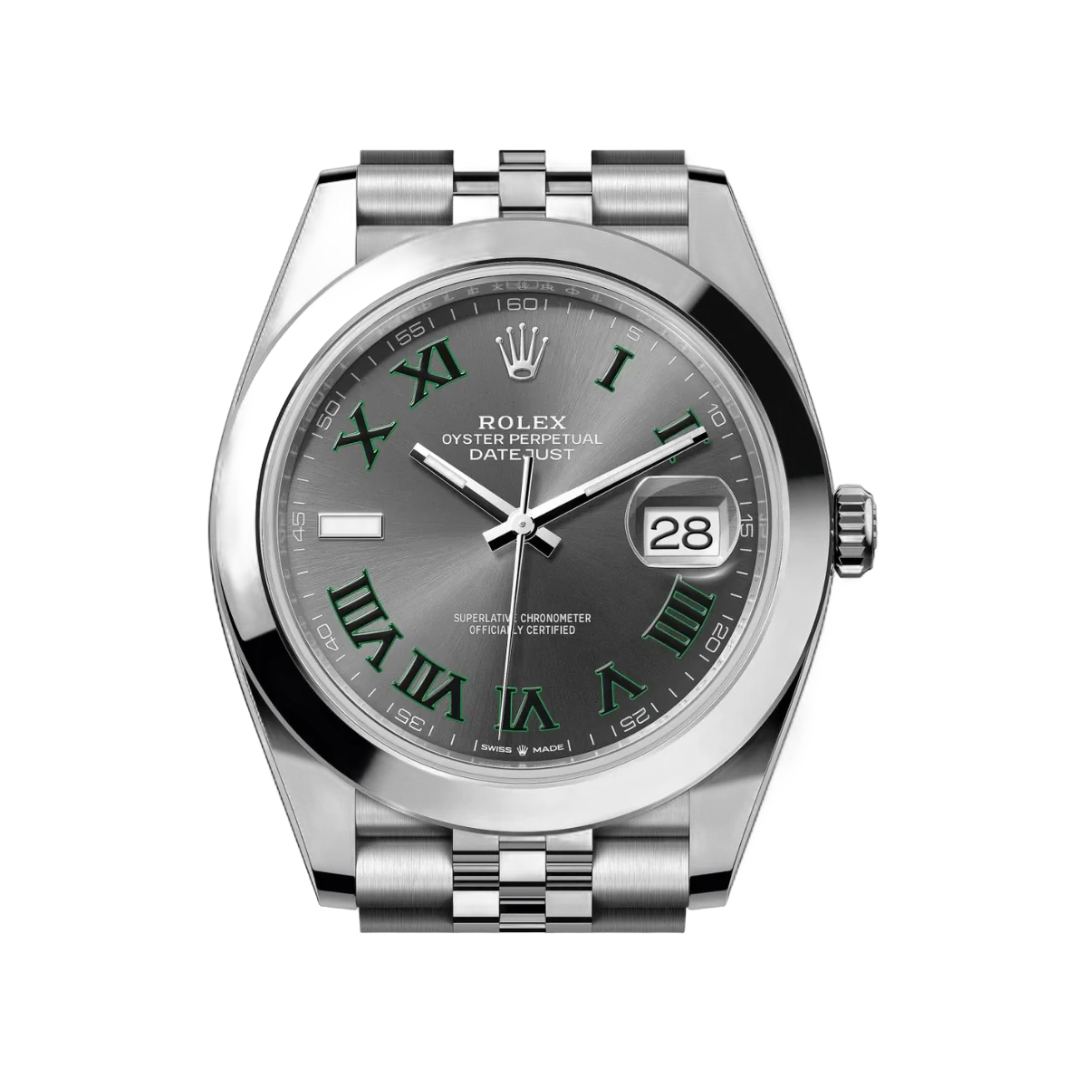 Rolex Datejust 126300-0014 Oyster Perpetual 41Mm Green Roman Numerals Slate Grey Dial Men's Watch – additional product photo 3