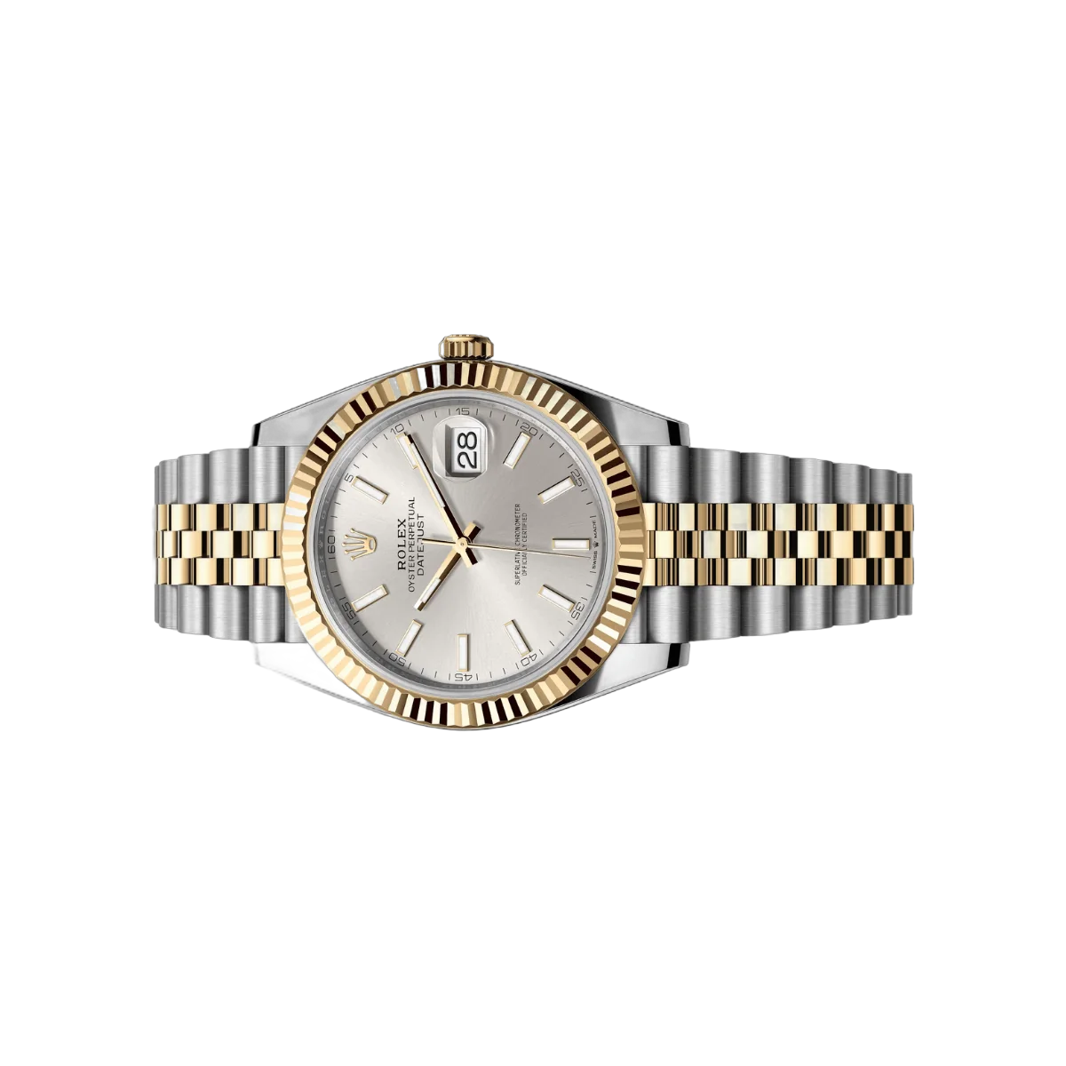 Rolex Datejust 126333-0002 Oystersteel 18kt Yellow Gold 41mm Silver Dial Mens Watch – additional product photo 2