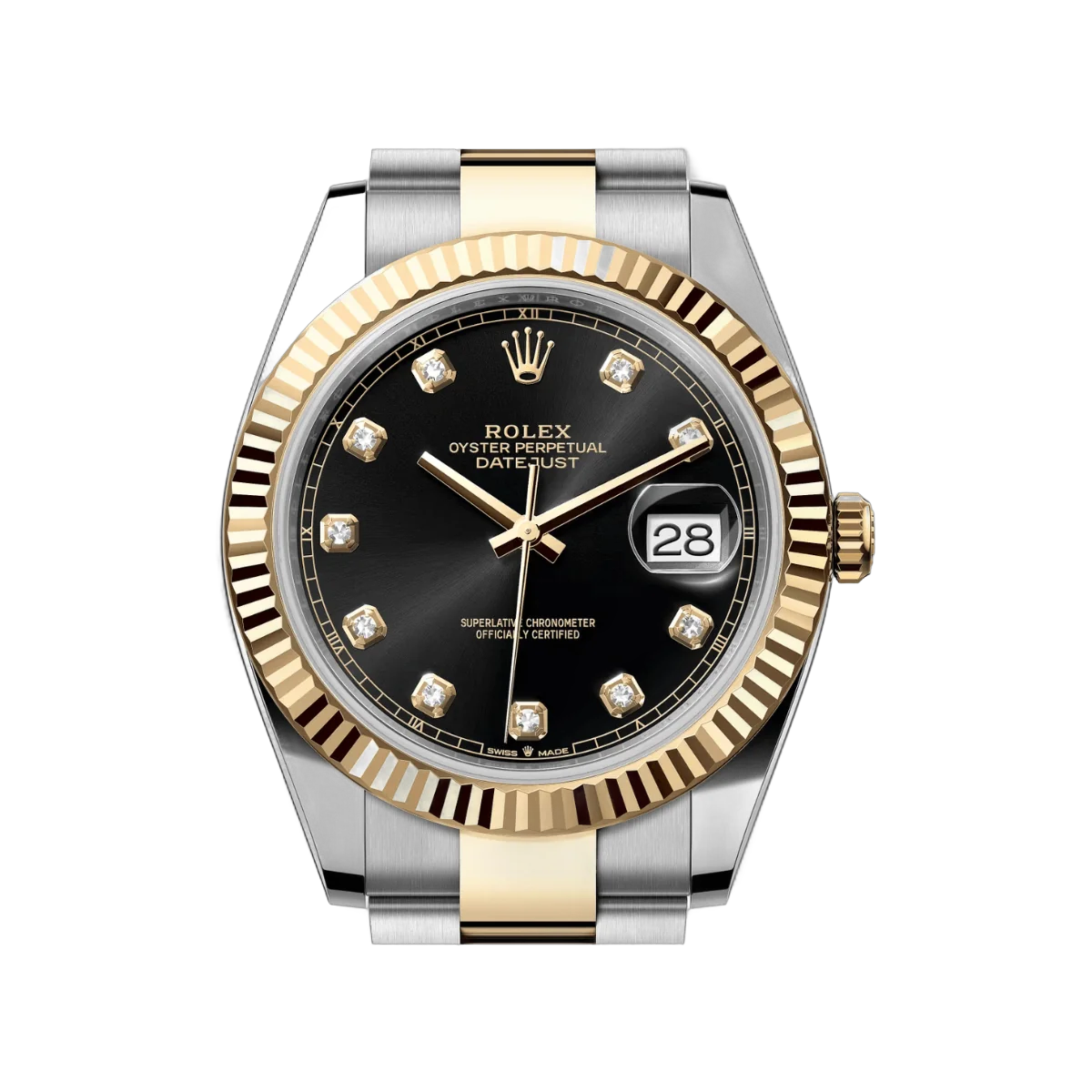 Rolex Datejust 126333-0005 Oystersteel 18kt Yellow Gold Diamond Numerals 41mm Black Dial Mens Watch – additional product photo 3