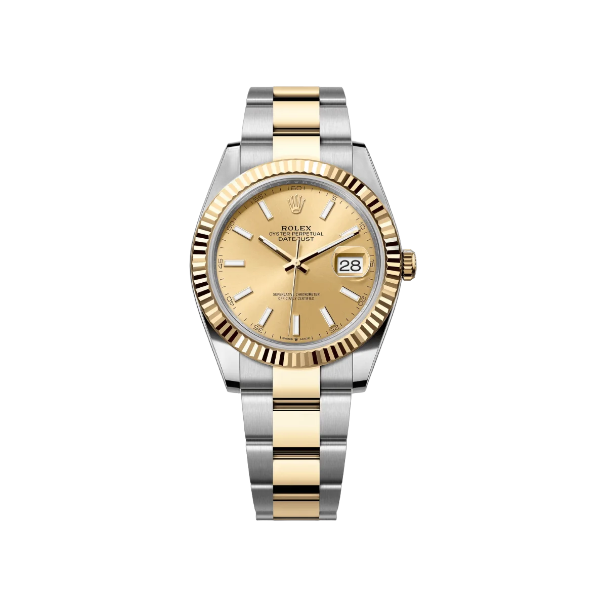 Rolex Datejust 126333-0009 Oystersteel 18kt Yellow Gold 41mm Champagne Dial Mens Watch