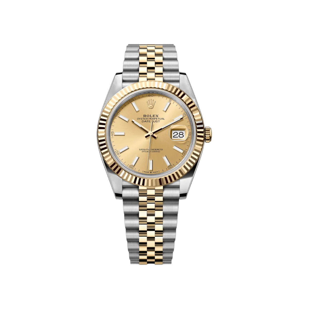 Rolex Datejust 126333-0010 Oystersteel 18kt Yellow Gold 41mm Champagne Dial Mens Watch