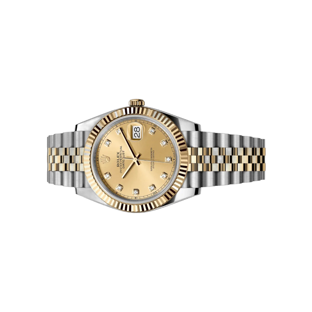 Rolex Datejust 126333-0012 Oystersteel 18kt Yellow Gold Diamond Numerals 41mm Champagne Dial Mens Watch – additional product photo 2
