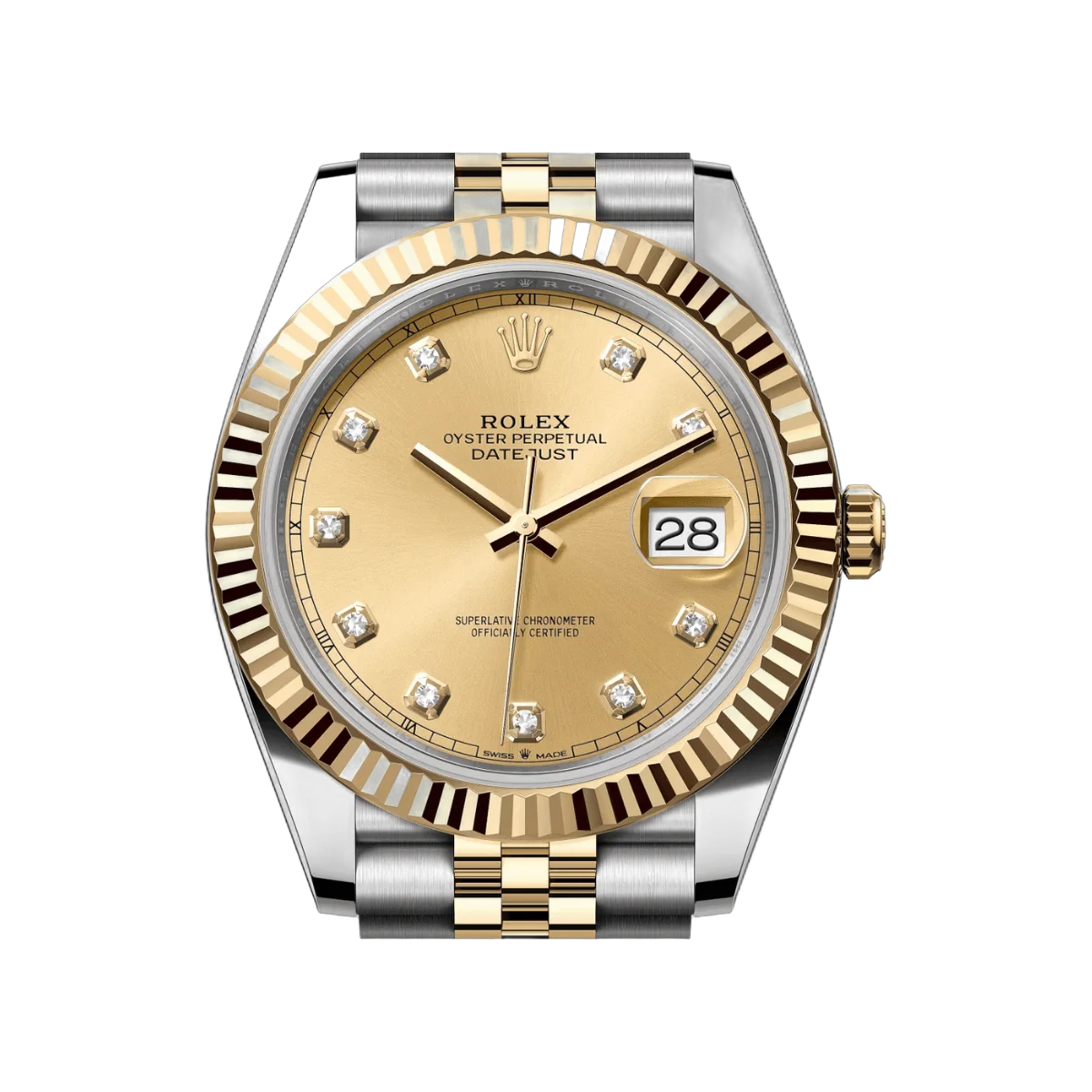 Rolex Datejust 126333-0012 Oystersteel 18kt Yellow Gold Diamond Numerals 41mm Champagne Dial Mens Watch – additional product photo 3