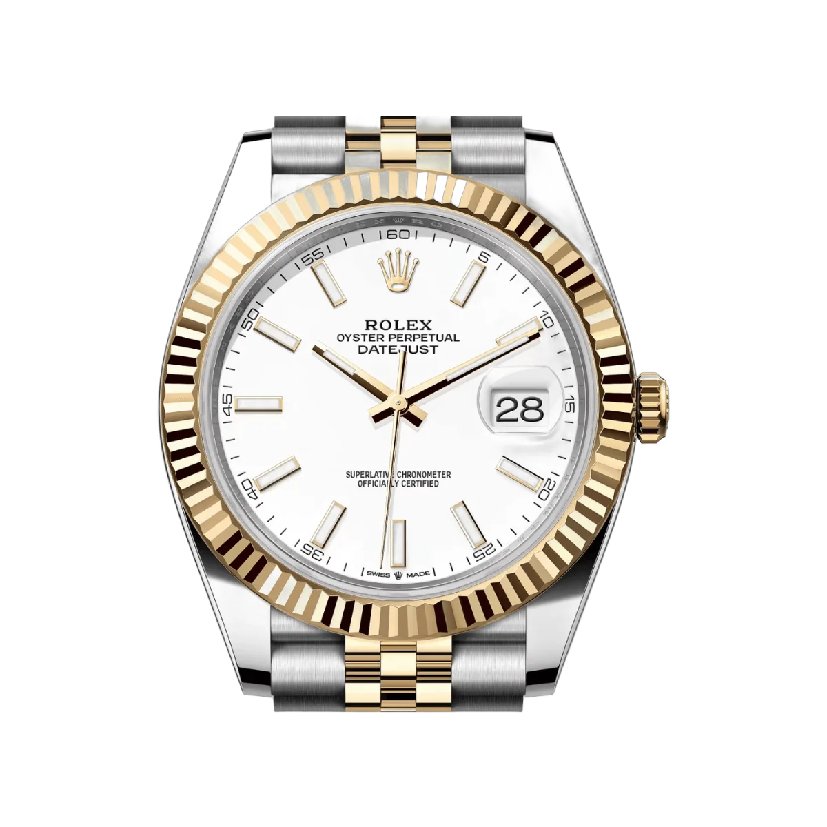 Rolex Datejust 126333-0016 Oystersteel 18kt Yellow Gold 41mm White Dial Mens Watch – additional product photo 3