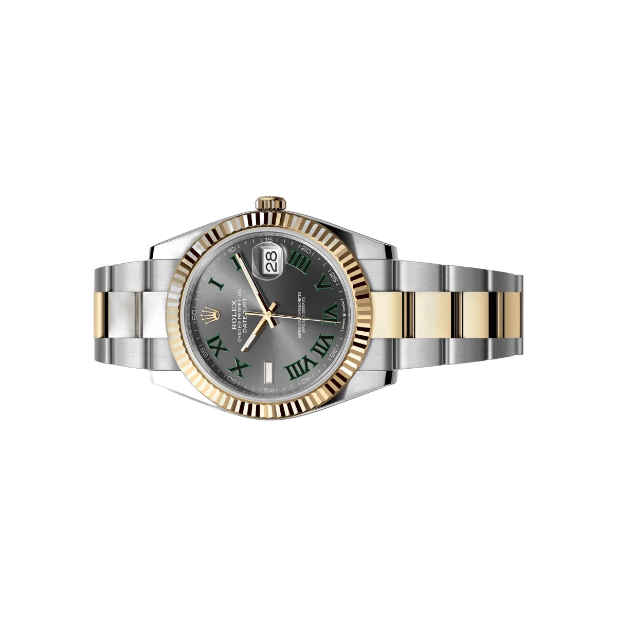 Rolex Datejust 126333-0019 Oystersteel 18kt Yellow Gold Green Numerals 41mm Grey Dial Mens Watch – additional product photo 2
