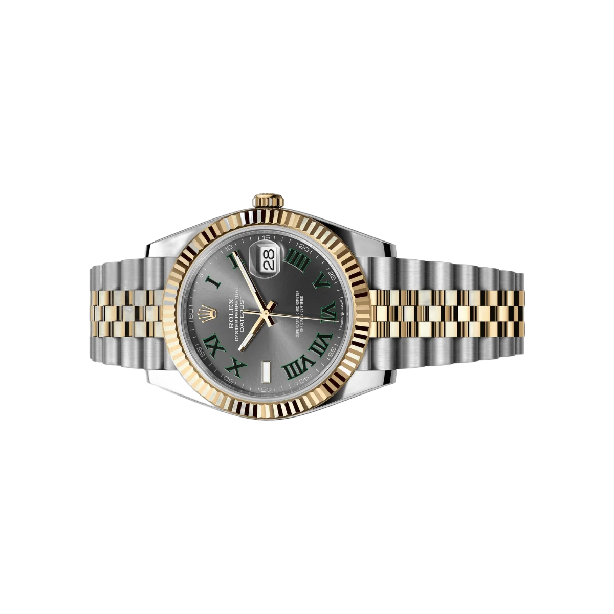 Rolex Datejust 126333-0020 Oystersteel Fluted Bezel 41mm Grey Green Roman Dial Men's Watch – additional product photo 2