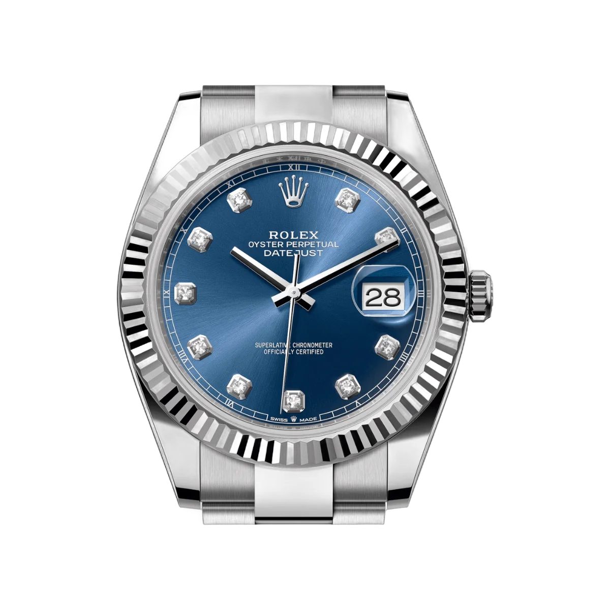 Rolex Datejust 126334-0015 Oystersteel White Gold Bezel Fluted Bezel 41mm Blue Diamond Dial Mens Watch – additional product photo 3