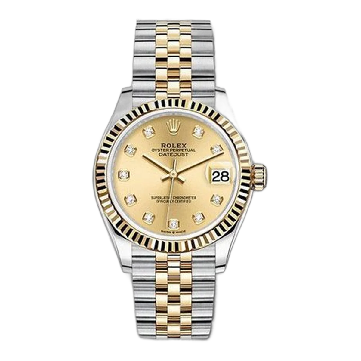 Rolex Datejust 278273-0026 Champagne Diamond Dial 31mm Steel Adn18K Yellow Gold Ladies' Watch