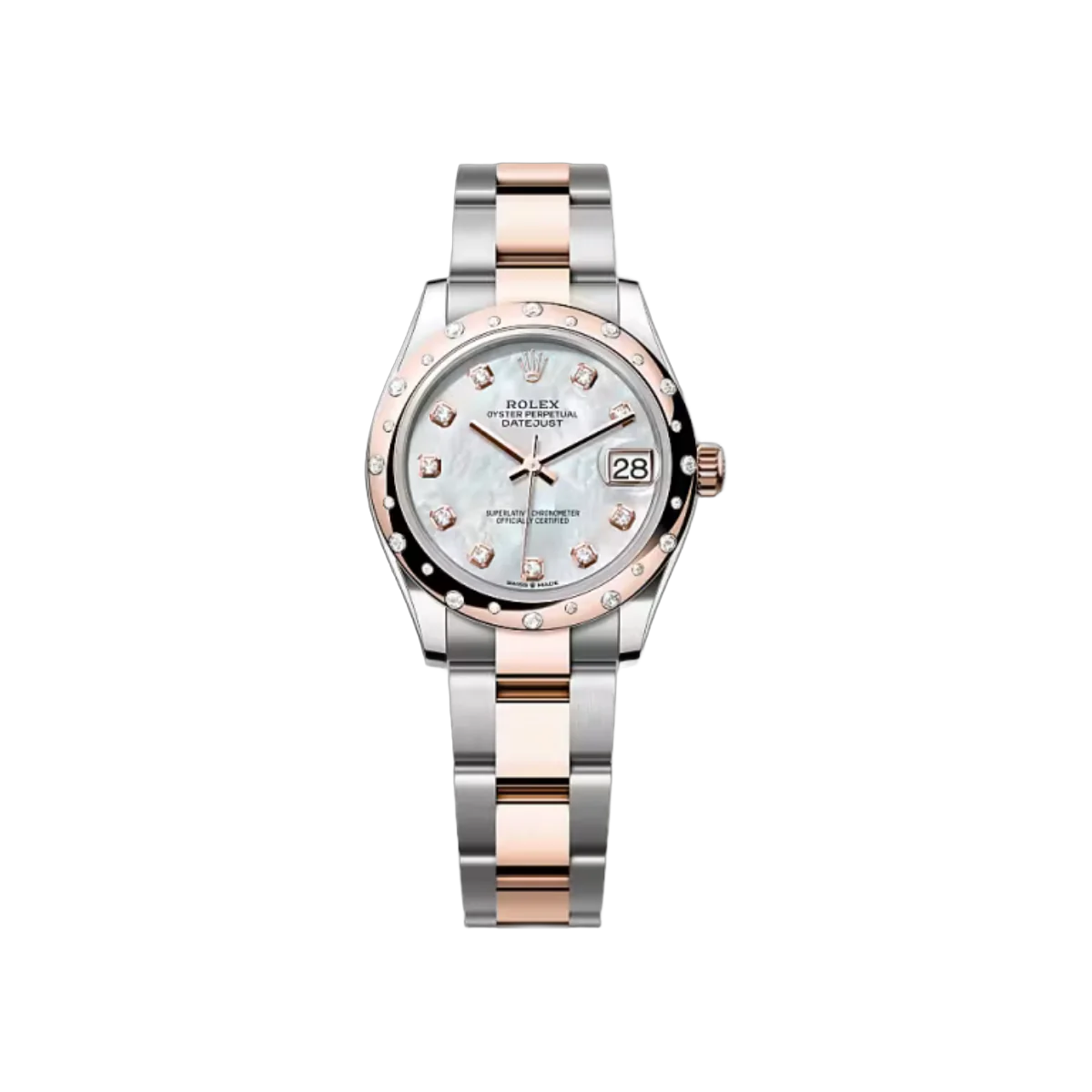 Rolex Datejust 278341RBR-0025 Oystersteel-Everose Gold MOP Dial 31mm Women’s Watch