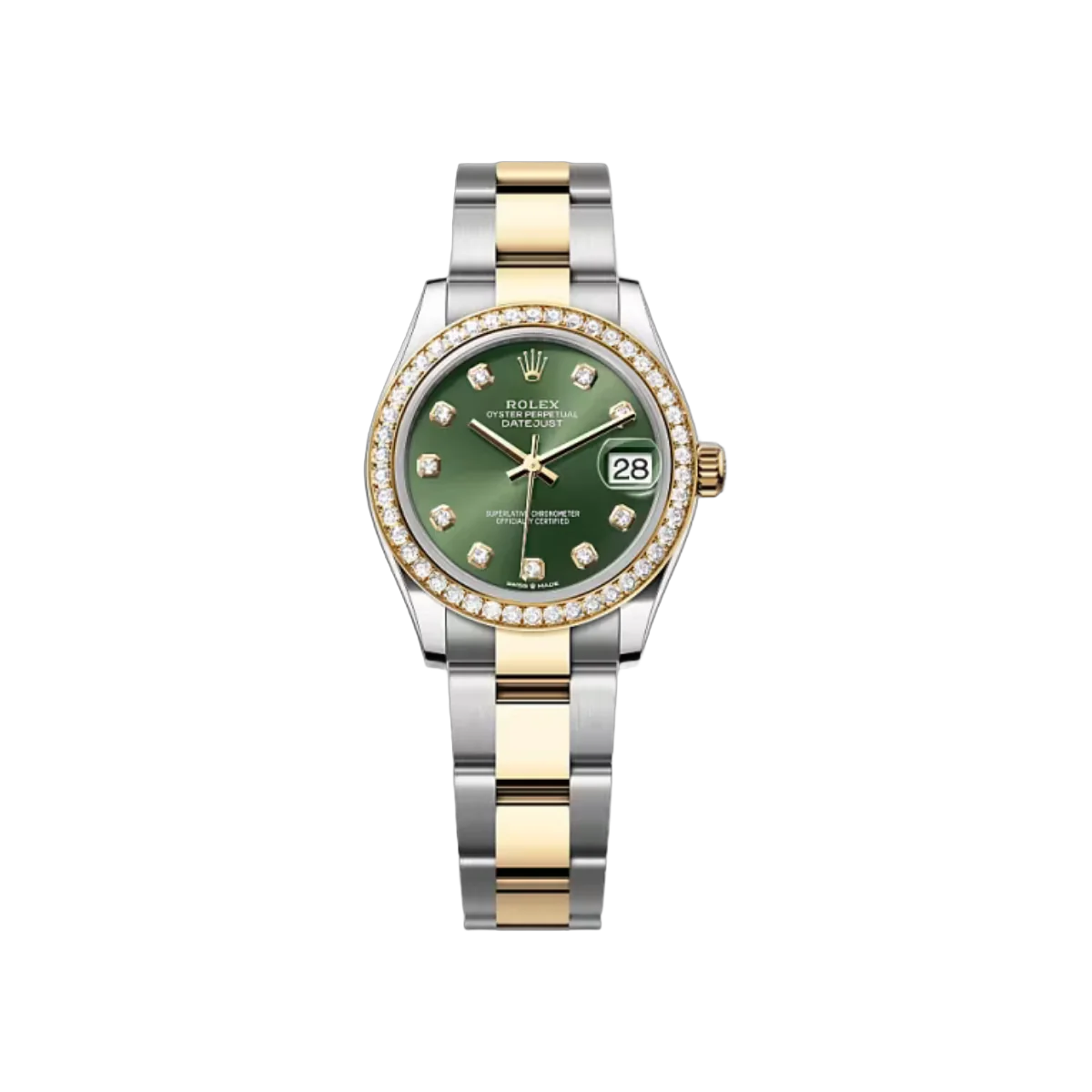 Rolex Datejust 278383RBR-0029 Oystersteel-Yellow Gold Olive Green Dial 31mm Women’s Watch