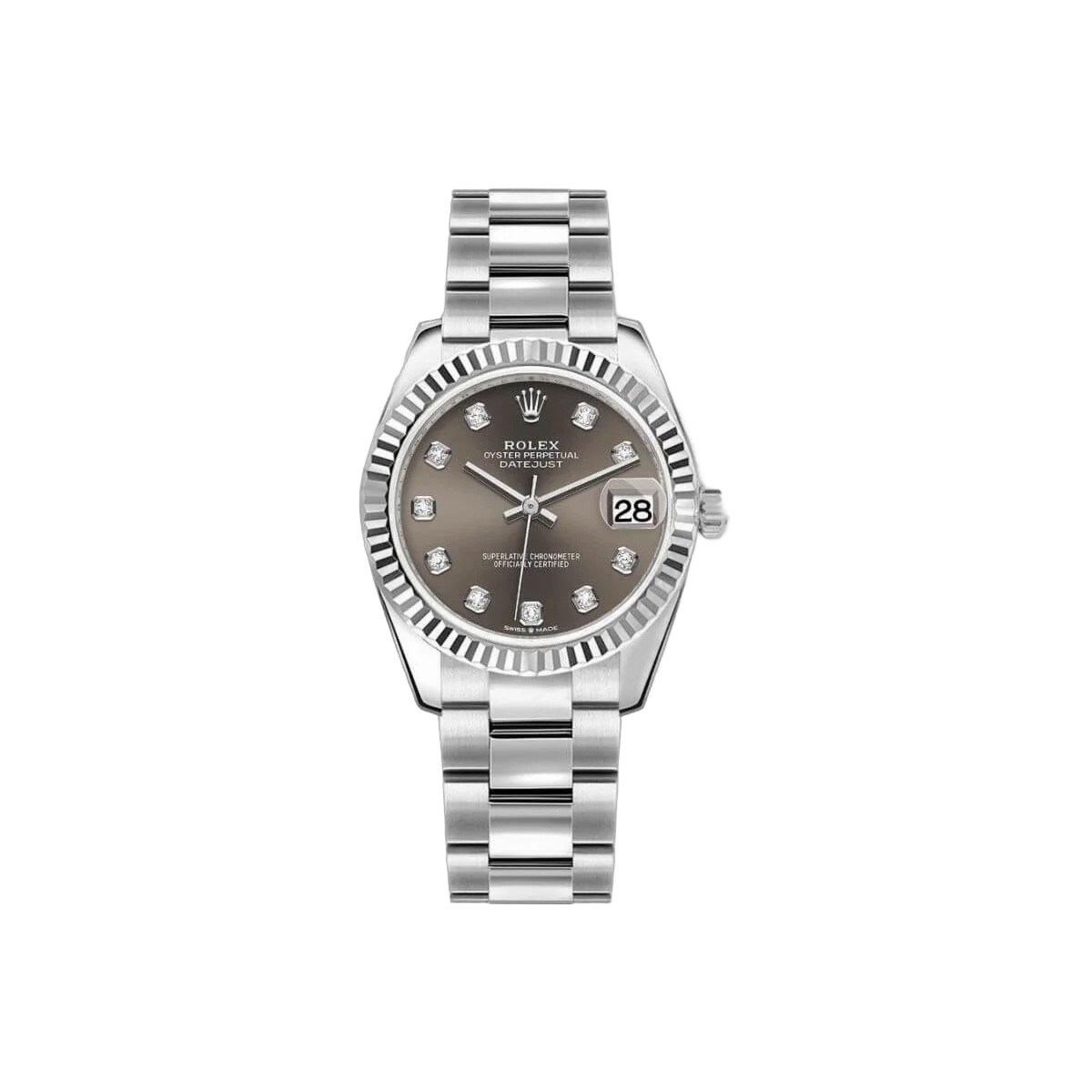 Rolex Datejust 31 M278274-0007 OysterSteel And White Gold Grey Dial