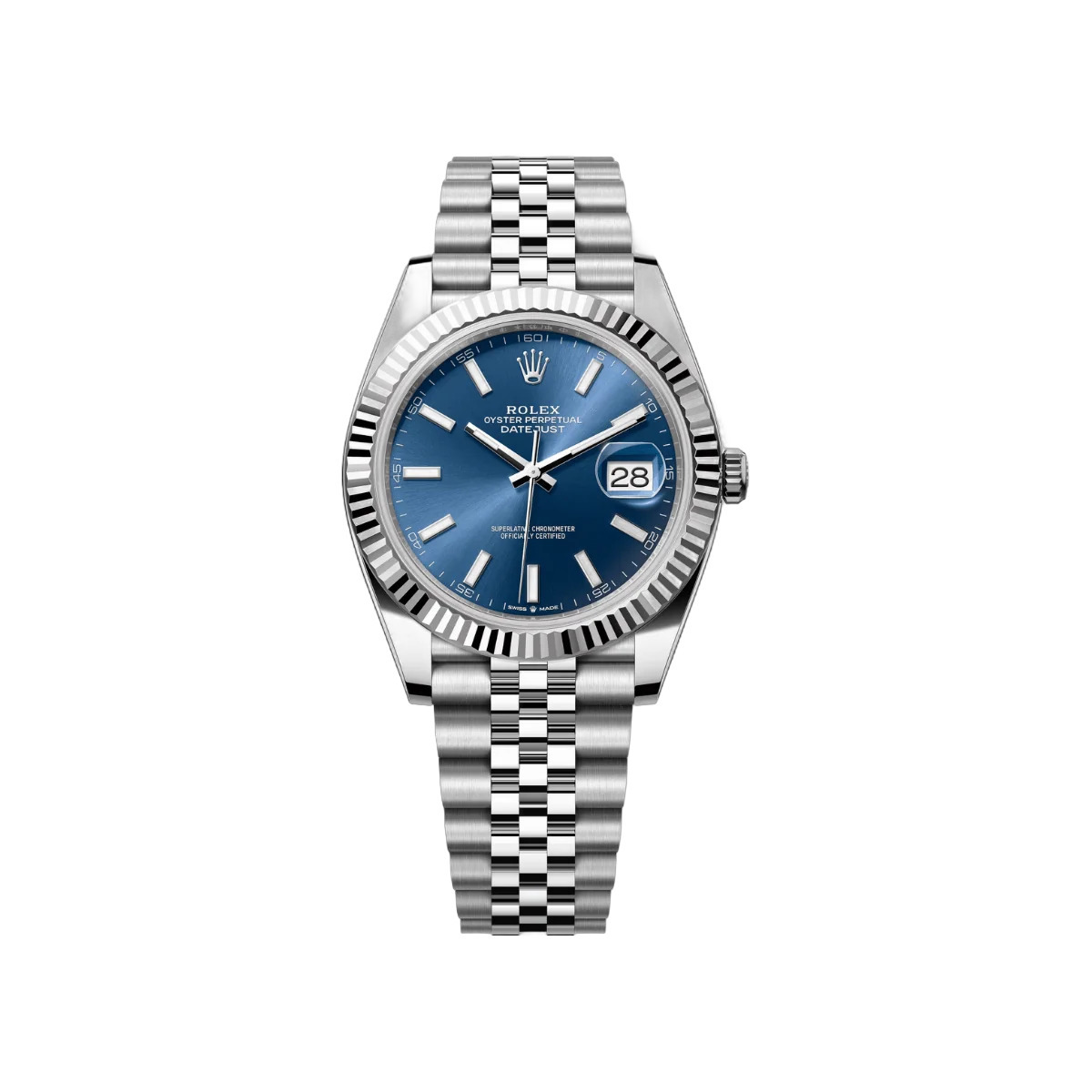 Rolex Datejust 41 Oyster Perpetual 126334-0002 White Gold 41mm Blue Dial Mens Watch