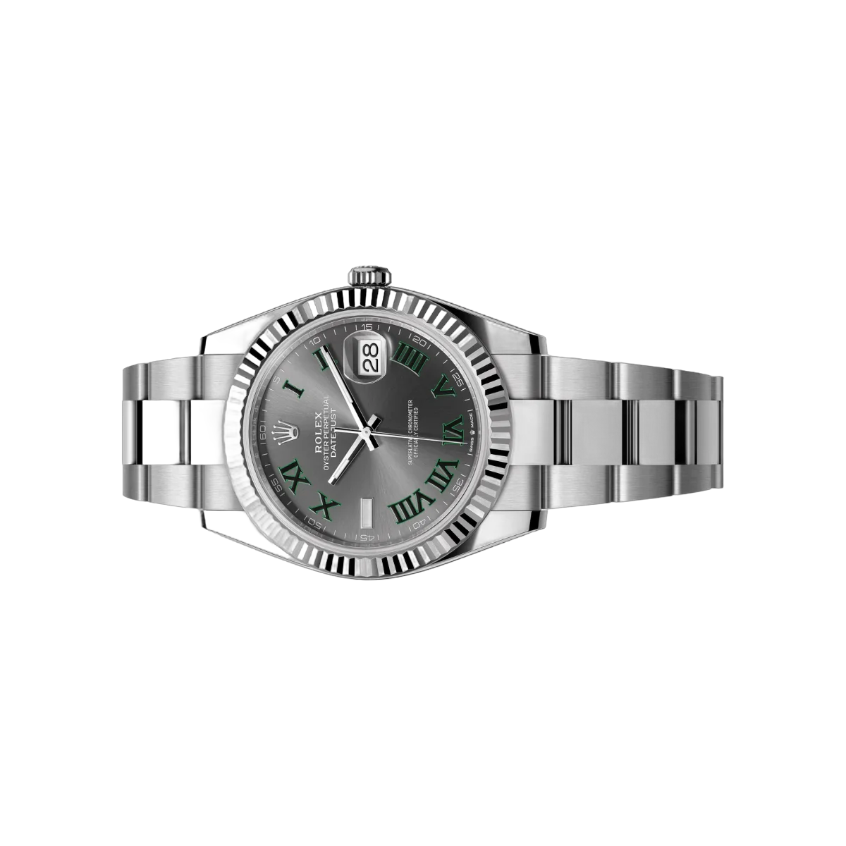 Rolex Datejust 41 Oyster Perpetual 126334-0021 White Gold 41mm Grey Dial Green Roman Numeral Men's Watch – additional product photo 2