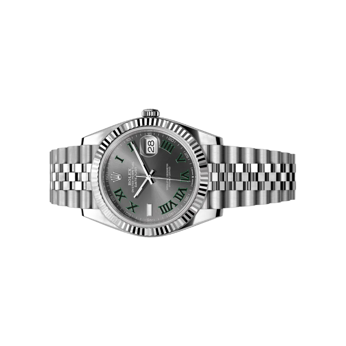 Rolex Datejust 41 Oyster Perpetual 126334-0022 White Gold 41mm Grey Dial Green Numerals Men’s Watch – additional product photo 2