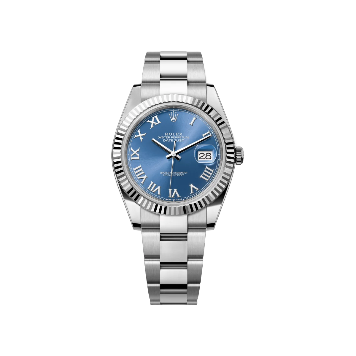 Rolex Datejust 41 Oyster Perpetual 126334-0025 White Gold 41mm Blue Dial Roman Numerals Men’s Watch