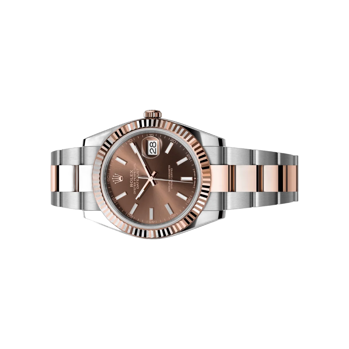 Rolex Datejust m126331-0001 Oyster Perpetual 18K Everose Gold 41Mm Brown Dial Men’s Watch – additional product photo 2