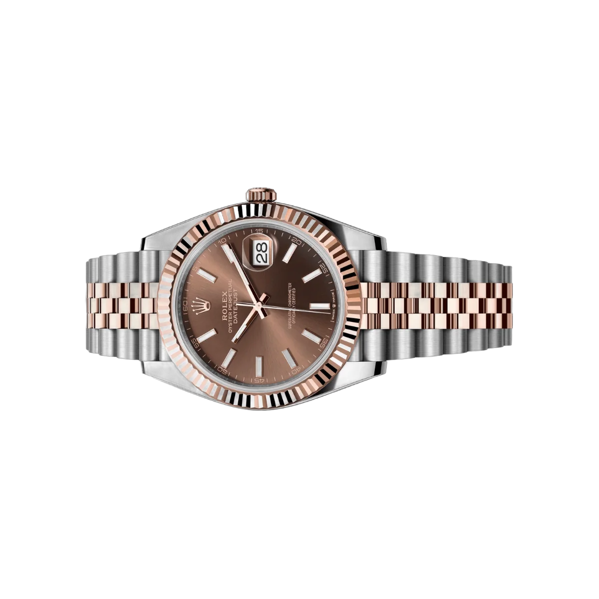 Rolex Datejust m126331-0002 Oyster Perpetual 18K Everose Gold 41Mm Chocolate Index Dial Men's Watch – additional product photo 2