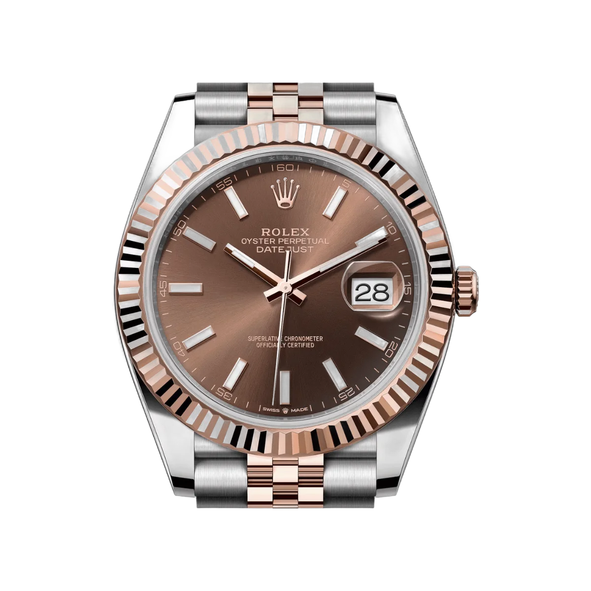 Rolex Datejust m126331-0002 Oyster Perpetual 18K Everose Gold 41Mm Chocolate Index Dial Men's Watch – additional product photo 3