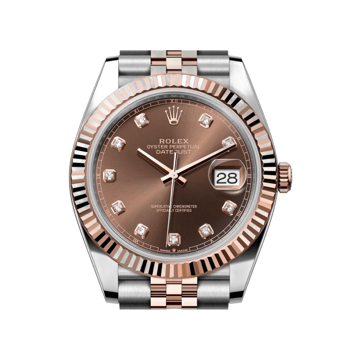 Rolex Datejust m126331-0004 Fluted Bezel 18Kt Everose Gold Chocolate Diamond Dial – additional product photo 4