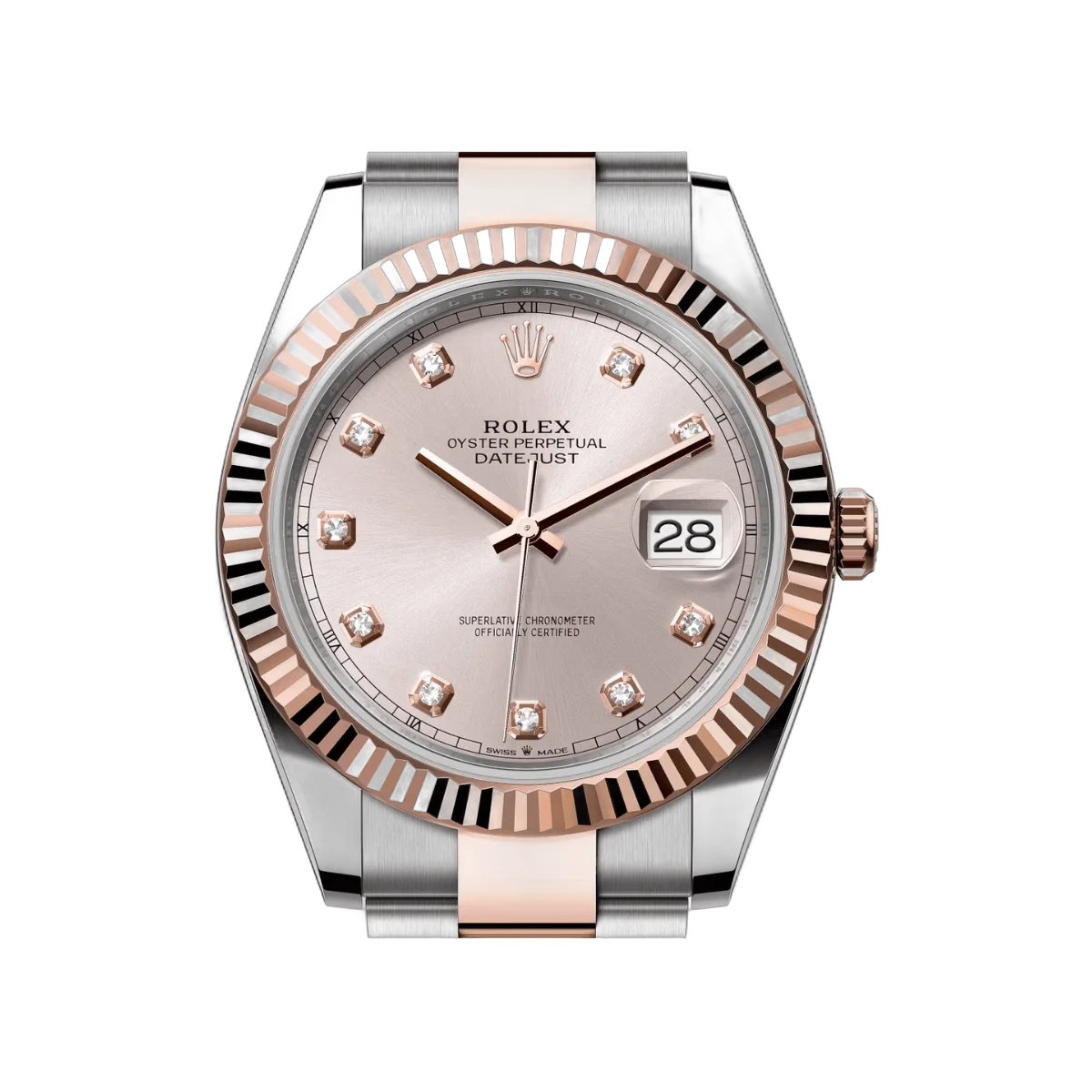 Rolex Datejust m126331-0007 Oyster Perpetual 18K Everose Gold 41Mm Sundust Dial Diamond Markers Men's Watch – additional product photo 3