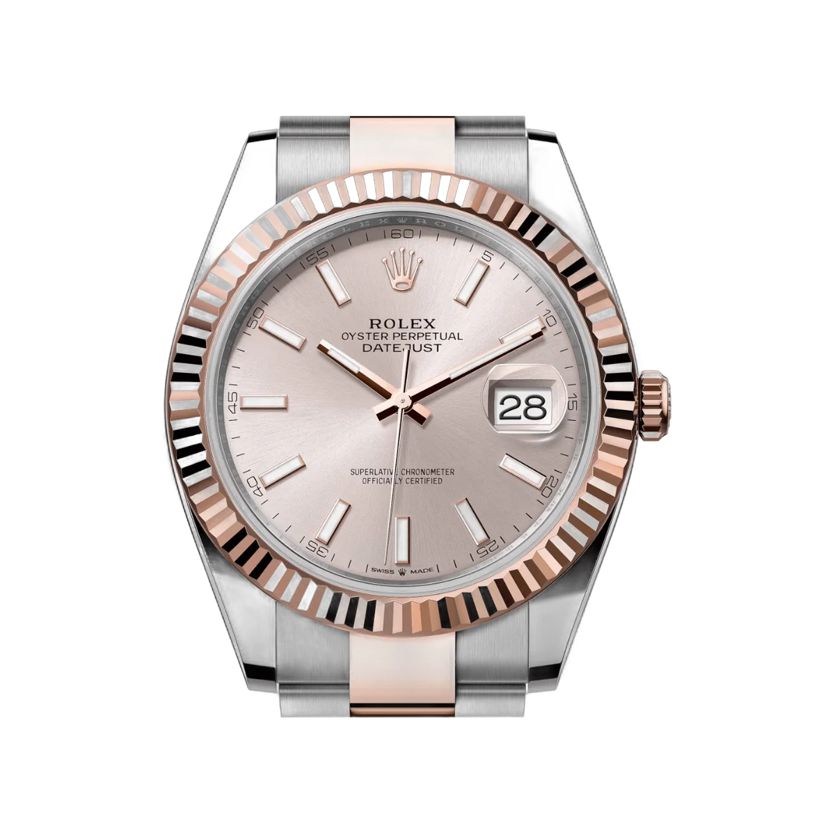 Rolex Datejust m126331-0009 Oyster Perpetual 18K Everose Gold 41Mm Sundust Dial Men’s Watch – additional product photo 3