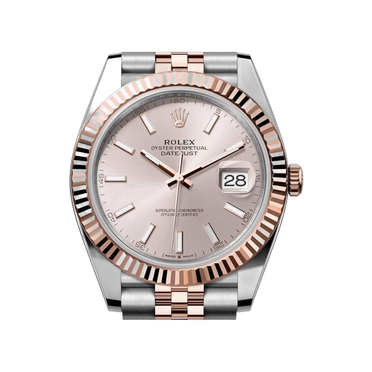 Rolex Datejust m126331-0010 Oyster Perpetual 18K Everose Gold 41Mm Sundust Dial Men’s Watch – additional product photo 3