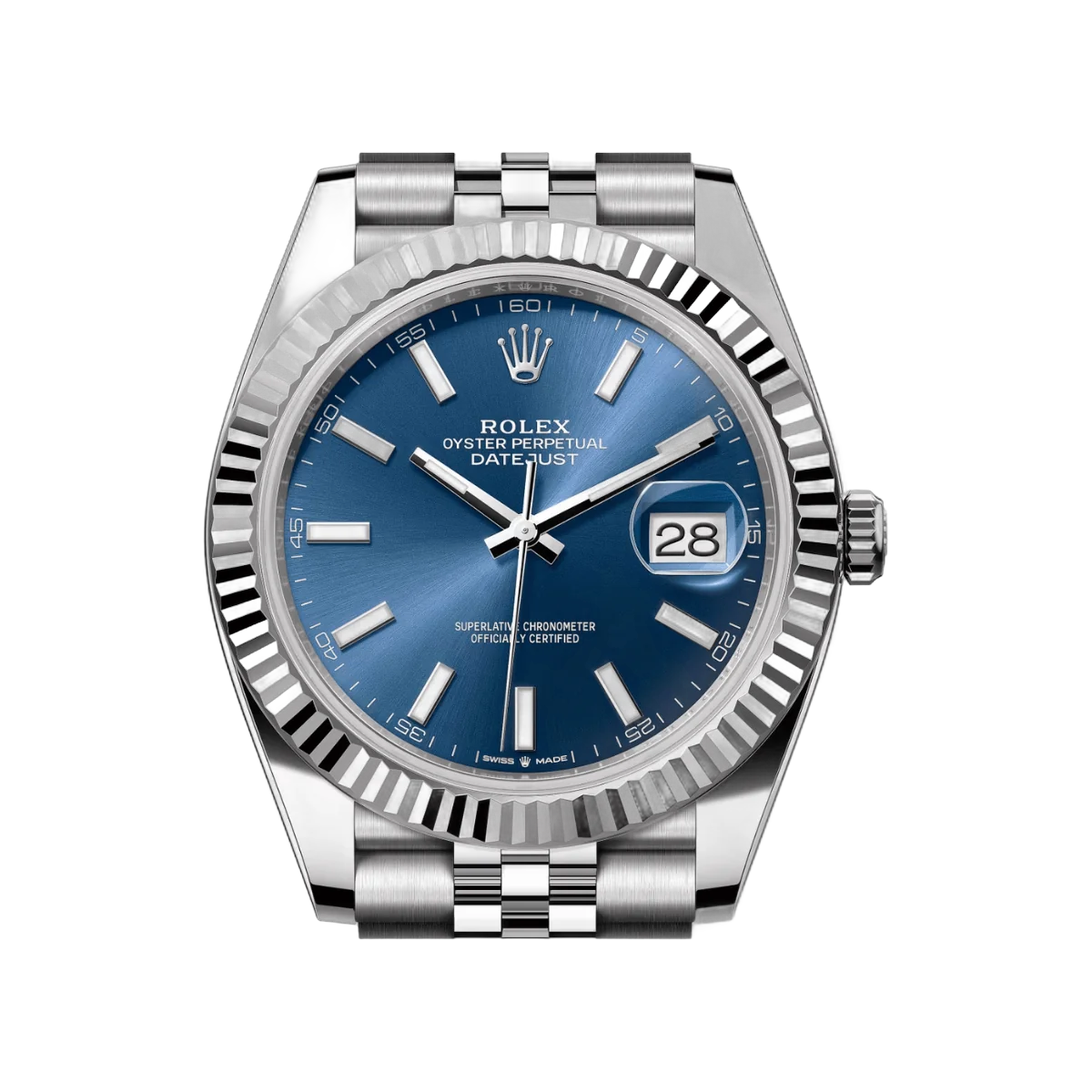 Rolex Datejust m126334-0002 Oystersteel White Gold 41mm Blue Index Dial Men's Watch – additional product photo 3