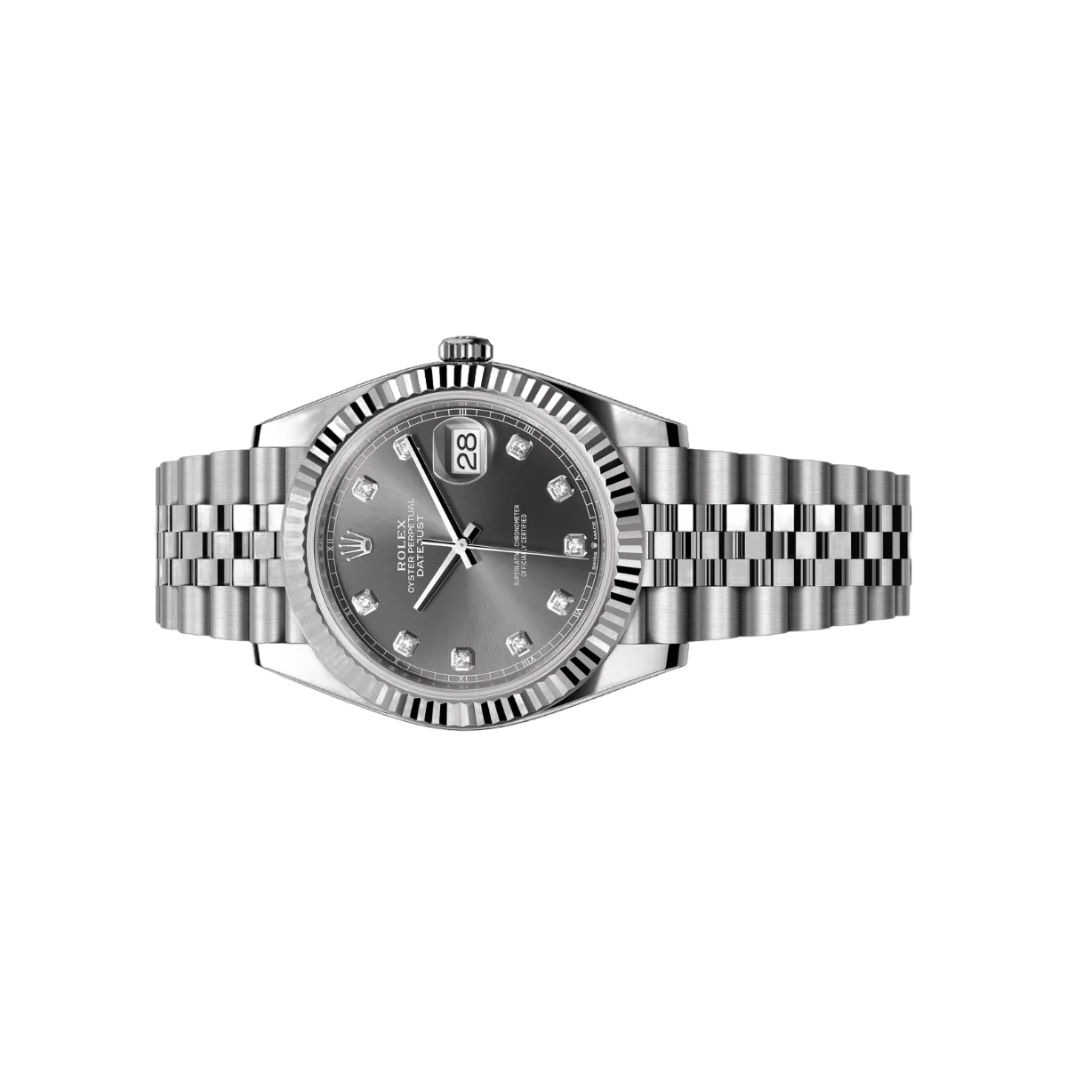 Rolex Datejust m126334-0006 White Gold Oystersteel 41mm Grey Diamond Dial Men's Watch – additional product photo 2