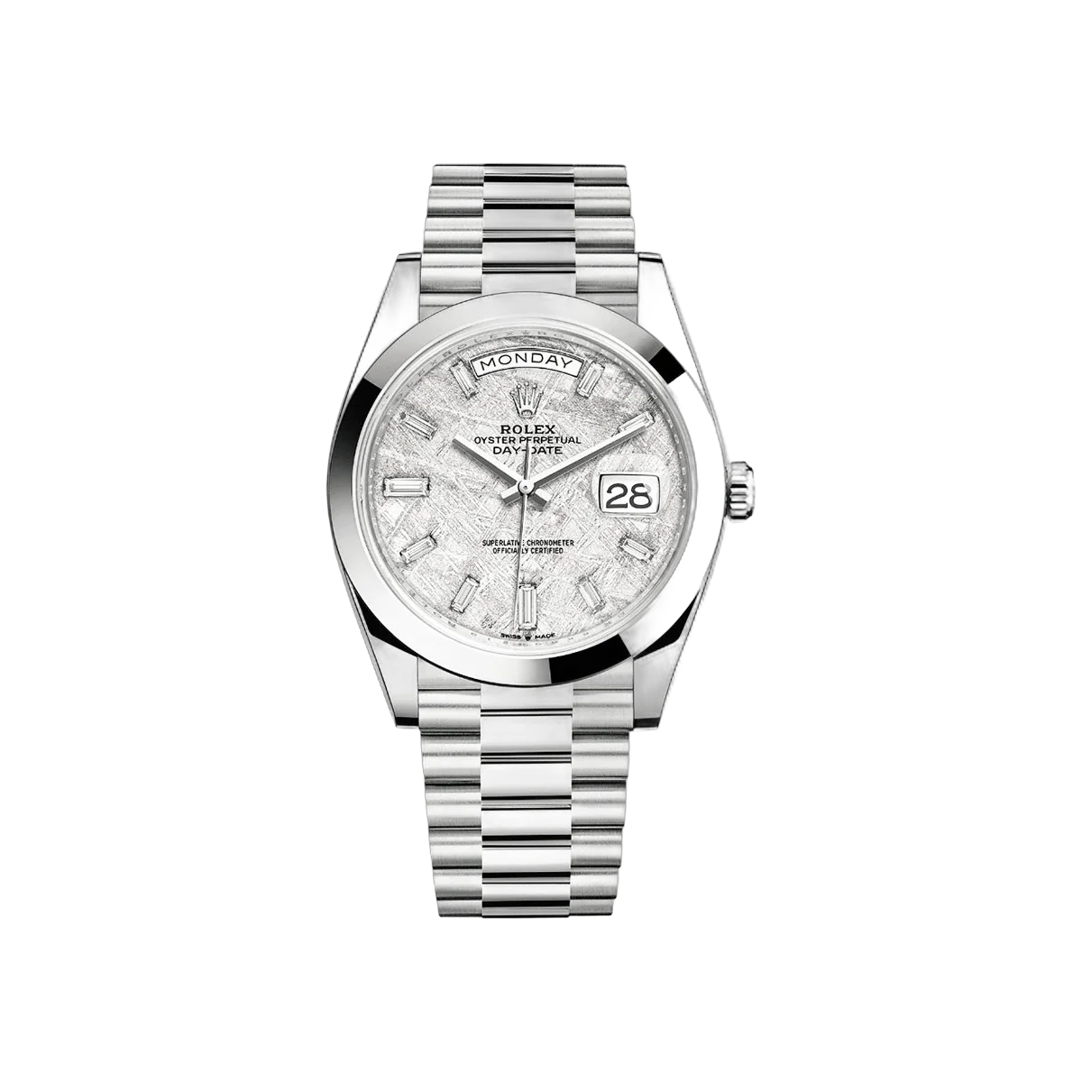 Rolex Day-Date 228206-0036 Platinum 40mm Meteorite Diamond Dial Men’s Watch