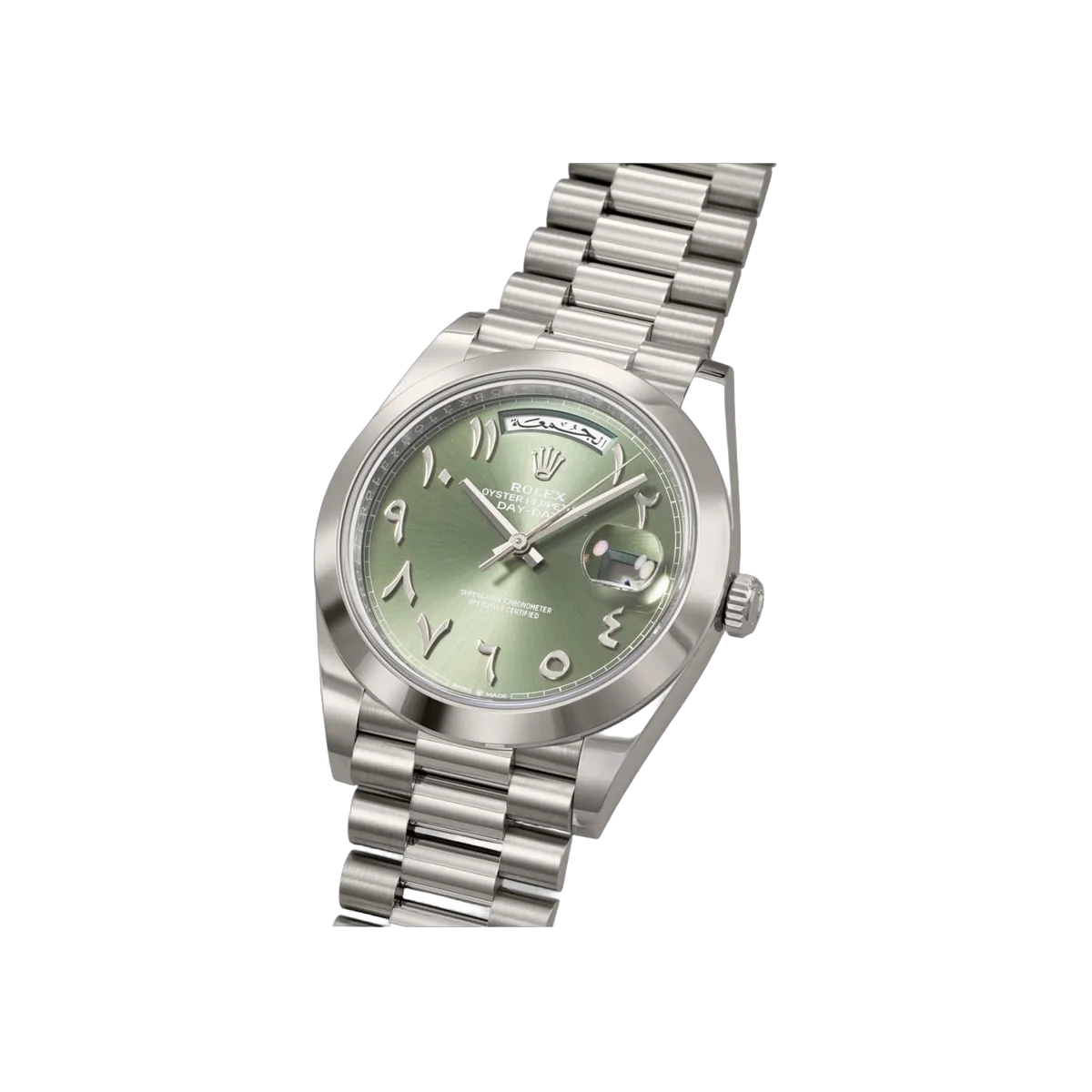 Rolex Day-Date 228206TBR Arabic Platinum 40mm Olive Green Arabic Dial Men's Watch – additional product photo 2