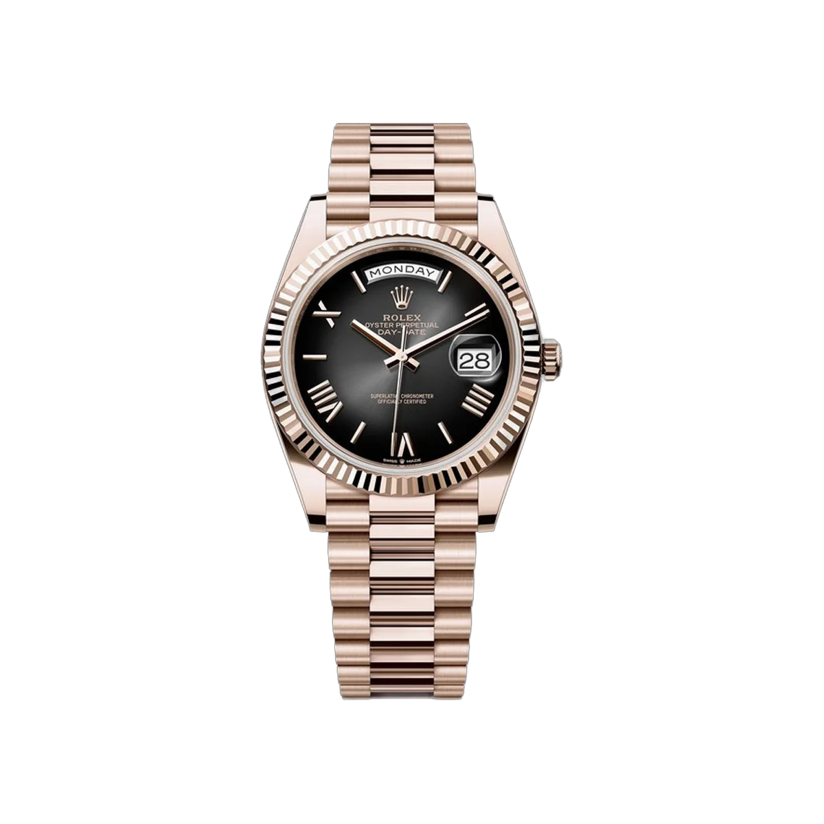 Rolex Day-Date 228235-0055 18k Everose Gold Slate Ombré Dial 40mm Men's Watch