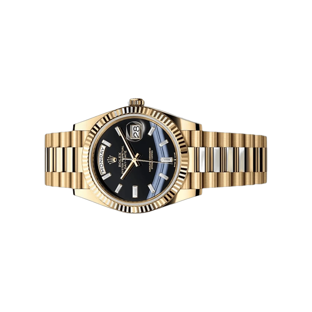 Rolex Day-Date 228238-0059 Yellow Gold 40mm Onyx Baguette Black Dial Men's Watch – additional product photo 3