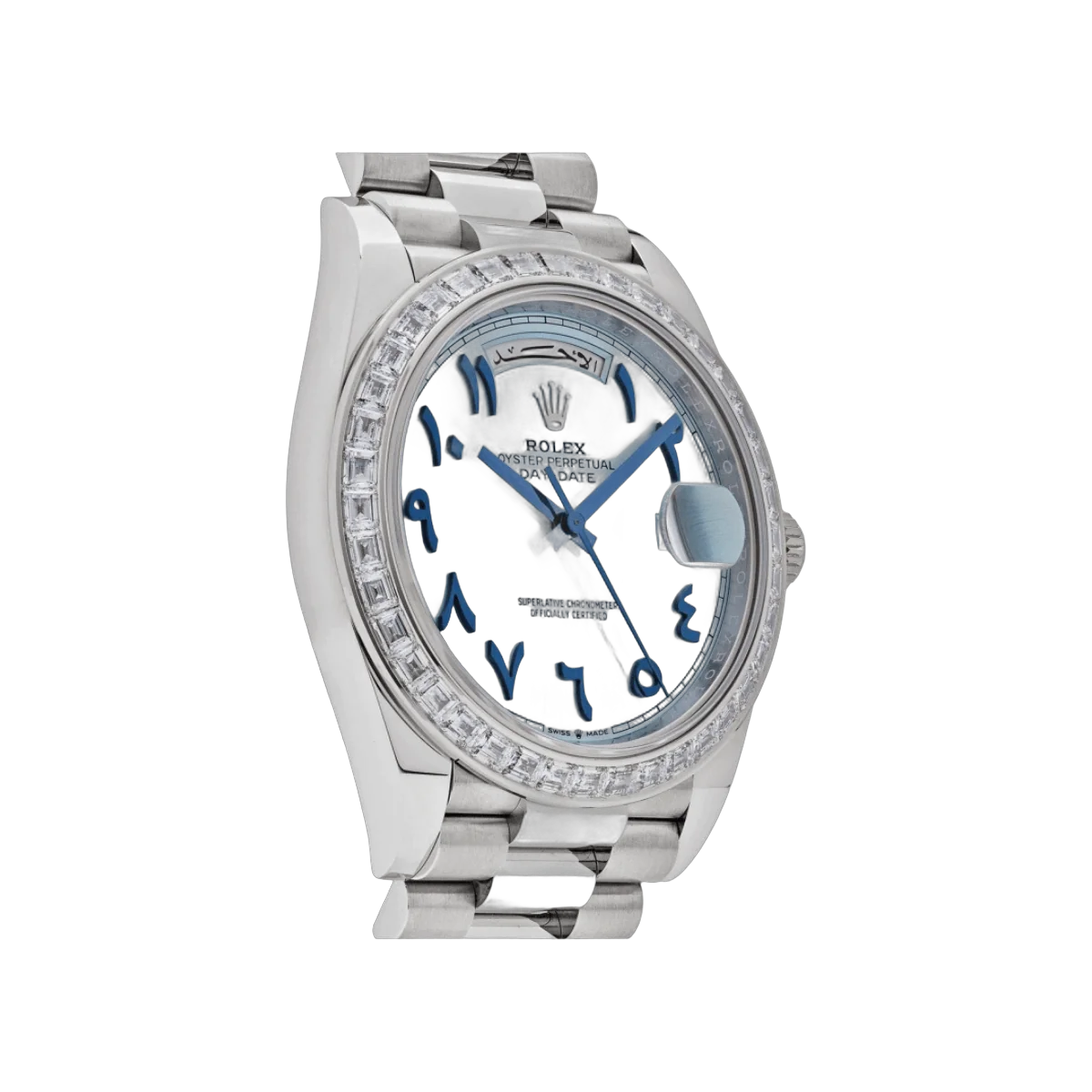 Rolex Day Date 22839TBR Automatic Diamond Bezel Arabic Numerals 40mm Ice Blue Dial Unisex Watch – additional product photo 4
