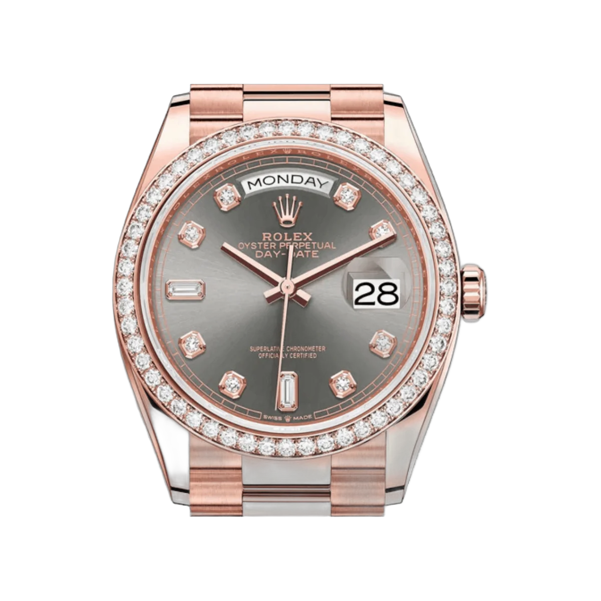Rolex Day-Date 36 President 128345RBR Diamond Bezel Gray Dial – additional product photo 2