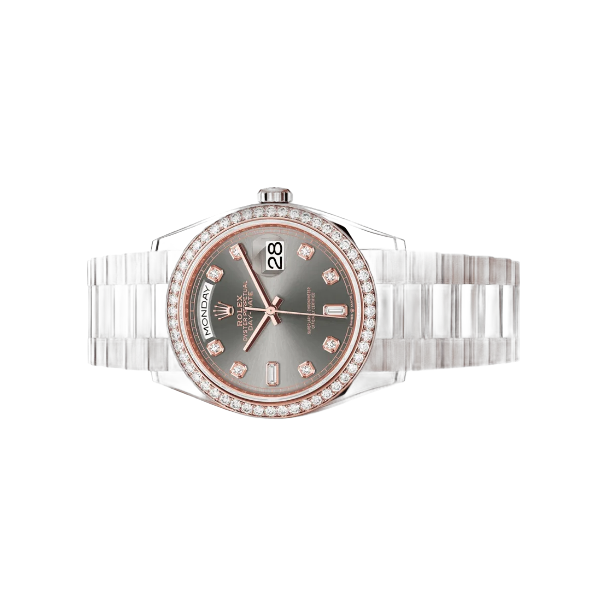 Rolex Day-Date 36 President 128345RBR Diamond Bezel Gray Dial – additional product photo 3