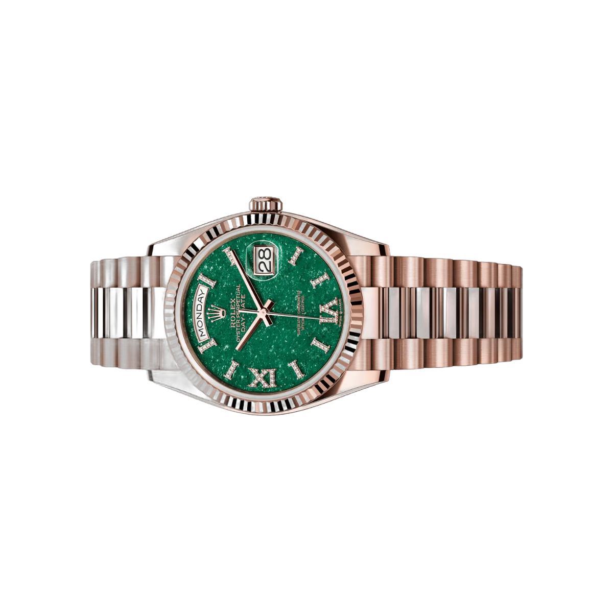 Rolex Day Date Aventurine 128235-0068 Everose Gold Green Aventurine Green Dial – additional product photo 2