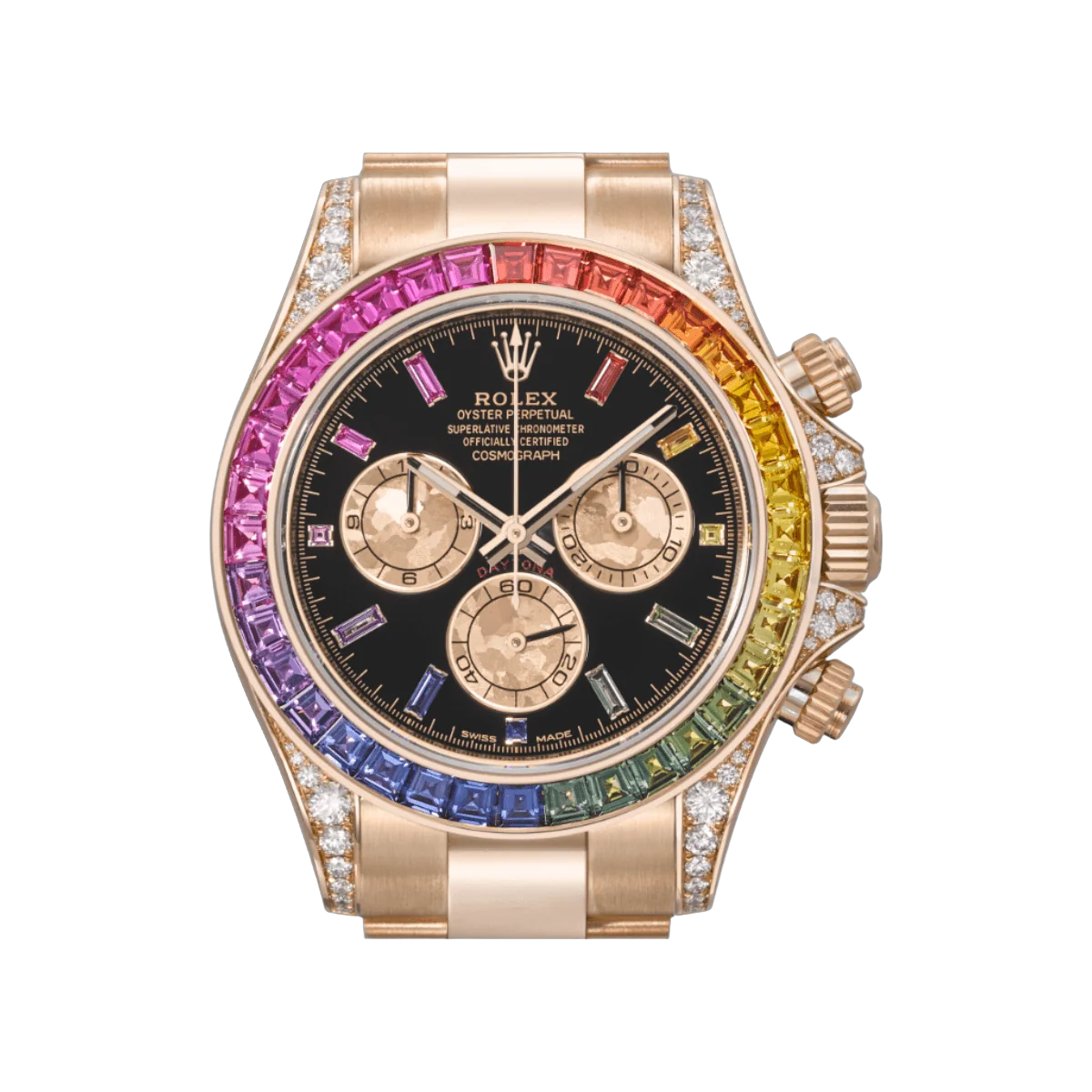 Rolex Daytona 116598RBOW Rainbow Yellow Gold Sapphire Bezel Black Dial – additional product photo 4