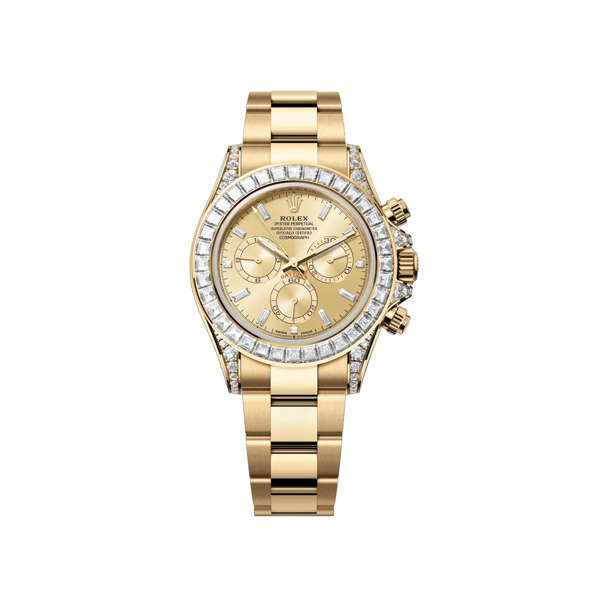 Rolex Daytona Yellow Gold Cosmograph Diamond Lugs 40mm Men's Watch