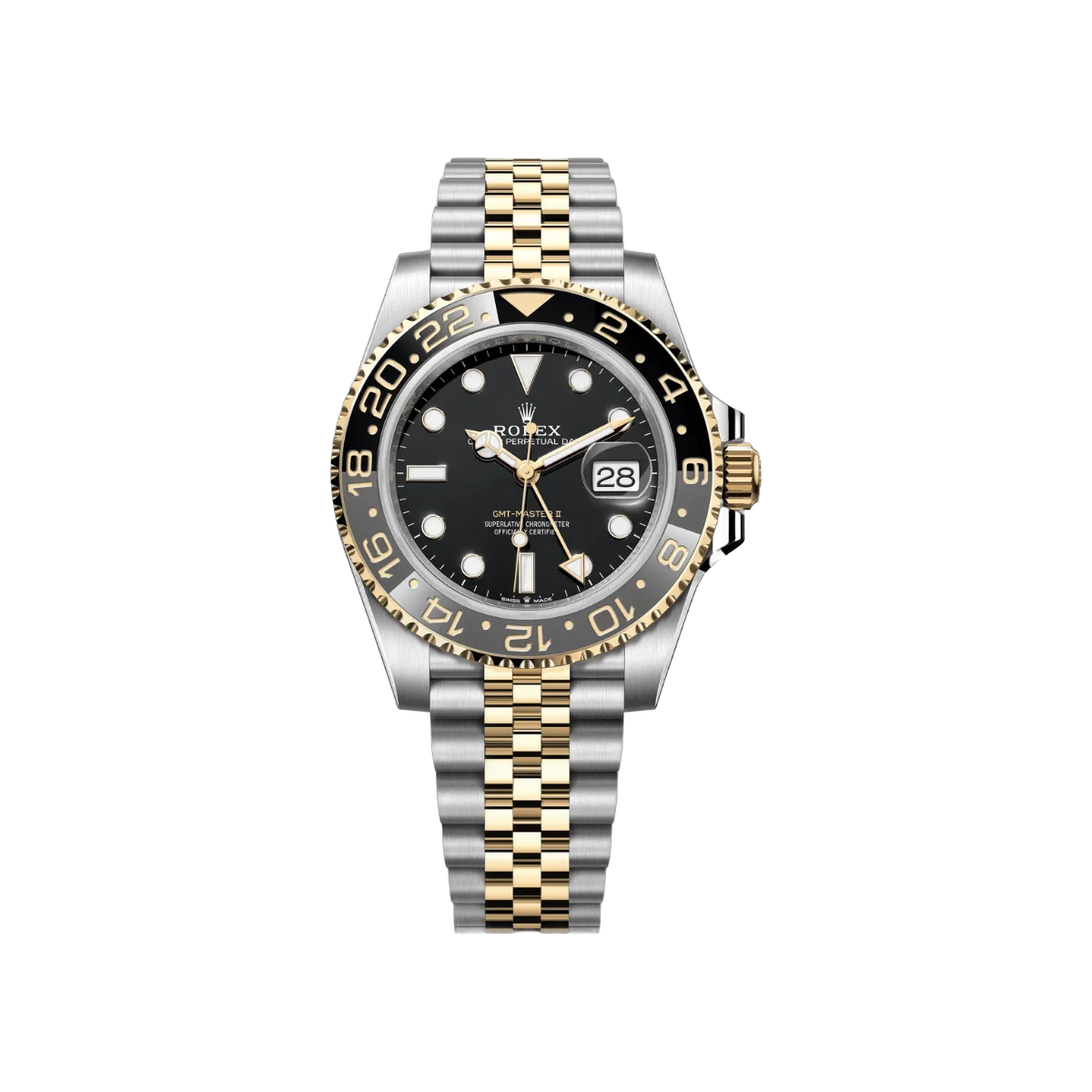 Rolex GMT Master II 126713GRNR Oystersteel Yellow Gold 40mm Black Dial Mens Watch