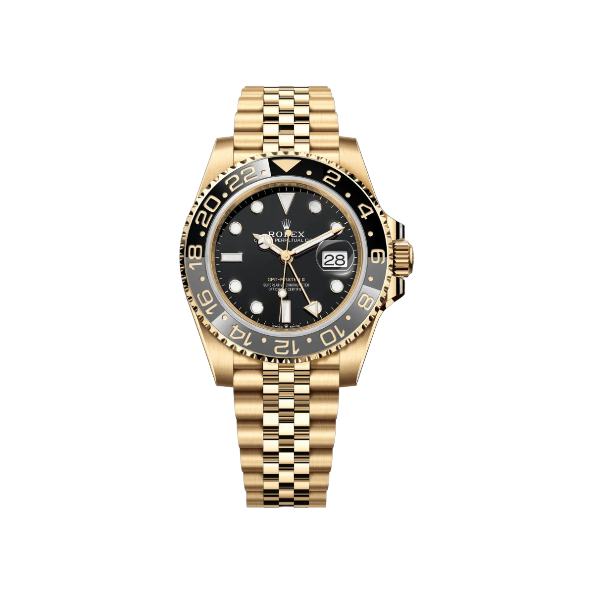 Rolex GMT Master II Oyester Perpetual 126718GRNR-0001 18ct Yellow Gold Black Dial