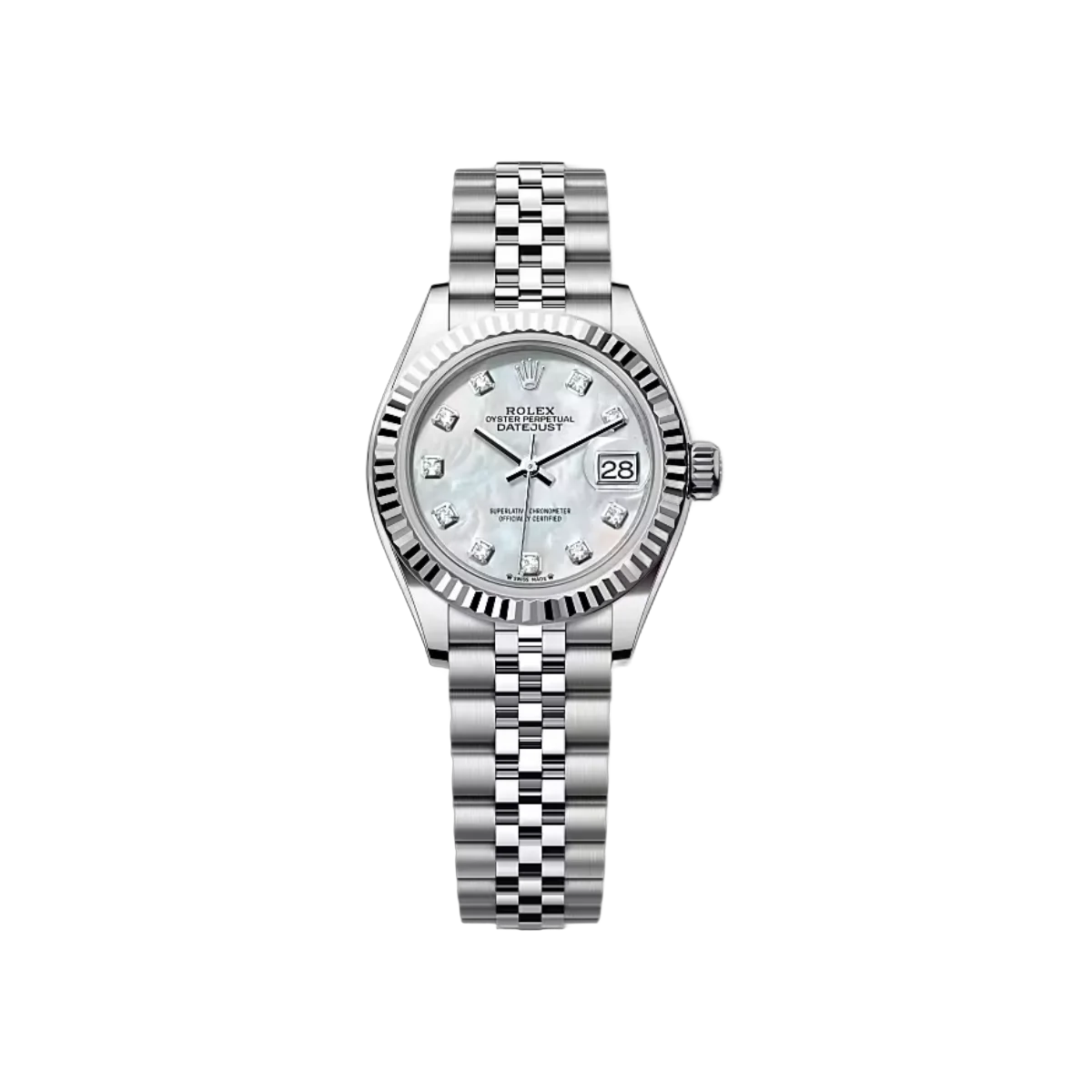 Rolex Lady-Datejust 279174-0009 Oystersteel-White Gold White MOP Dial 28mm Women’s Watch