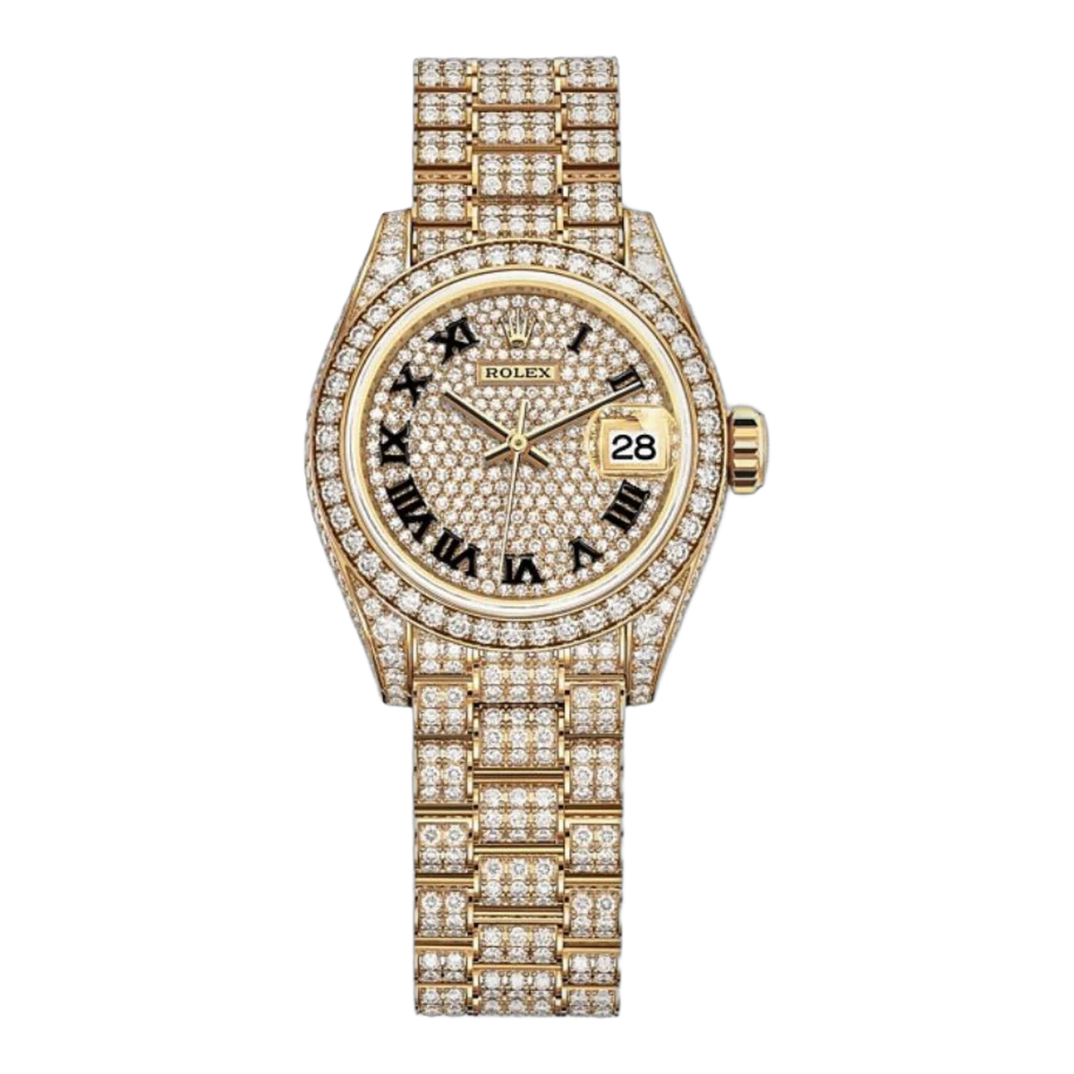 Rolex Lady-Datejust 279458Rbr-0001 18K Yellow Gold Diamond Lugs