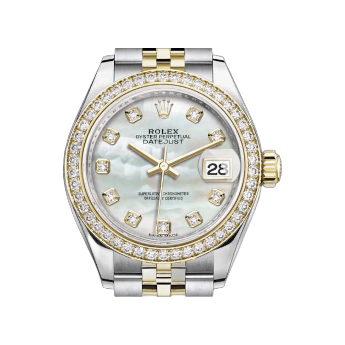 Rolex Lady Datejust M279383RBR-0019 Oystersteel Yellow Gold 28mm MOP Dial Womens Watch – additional product photo 3