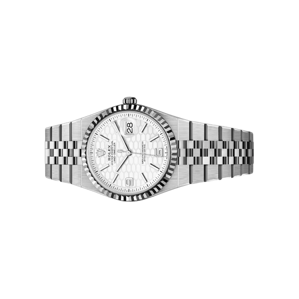 Rolex Land-Dweller 127234-0001 Oyster Steel & White Gold Honeycomb Motif Dial 36mm Ladies Watch – additional product photo 2