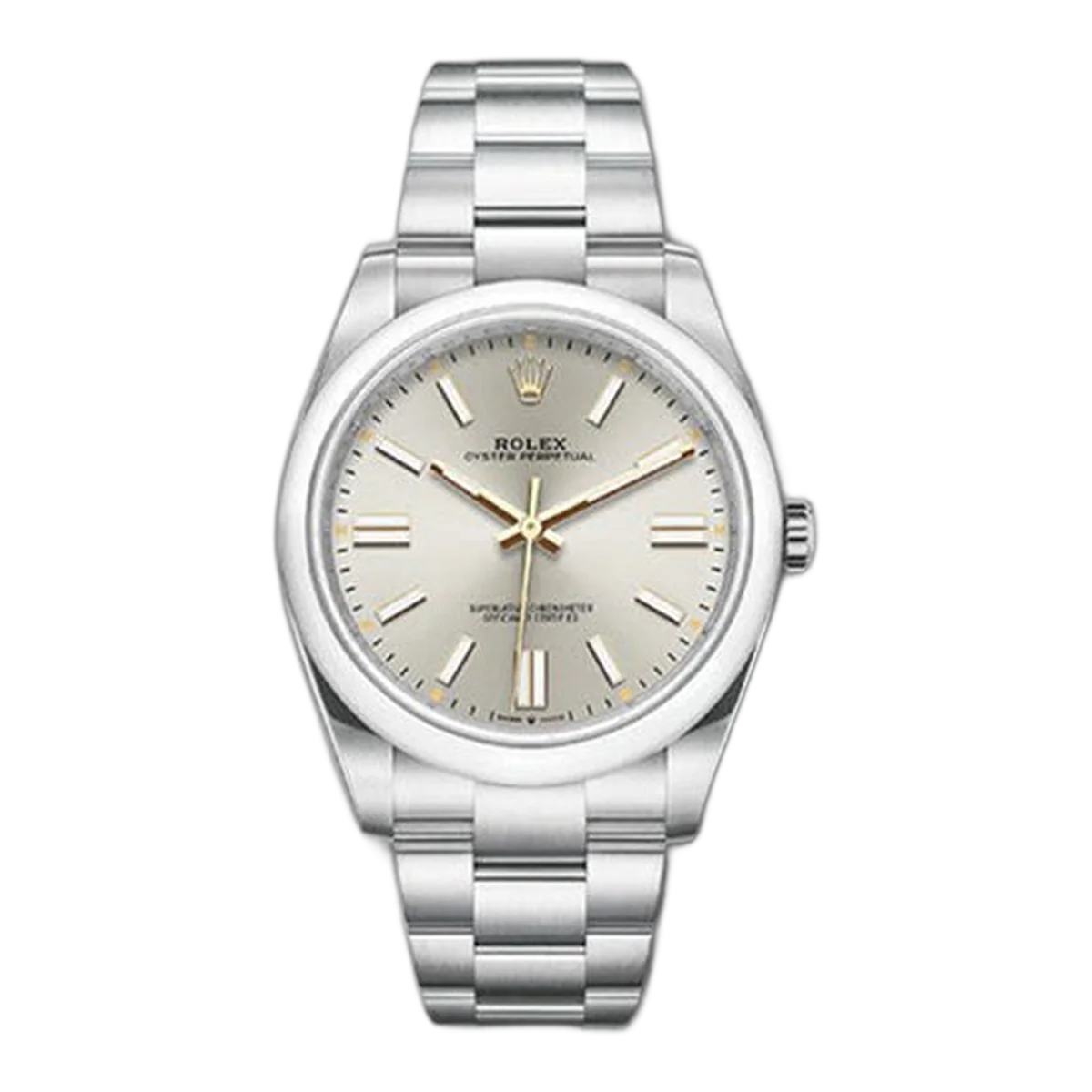 Rolex Oyster Perpetual 41Mm Domed Bezel Silver Dial Stainless Steel