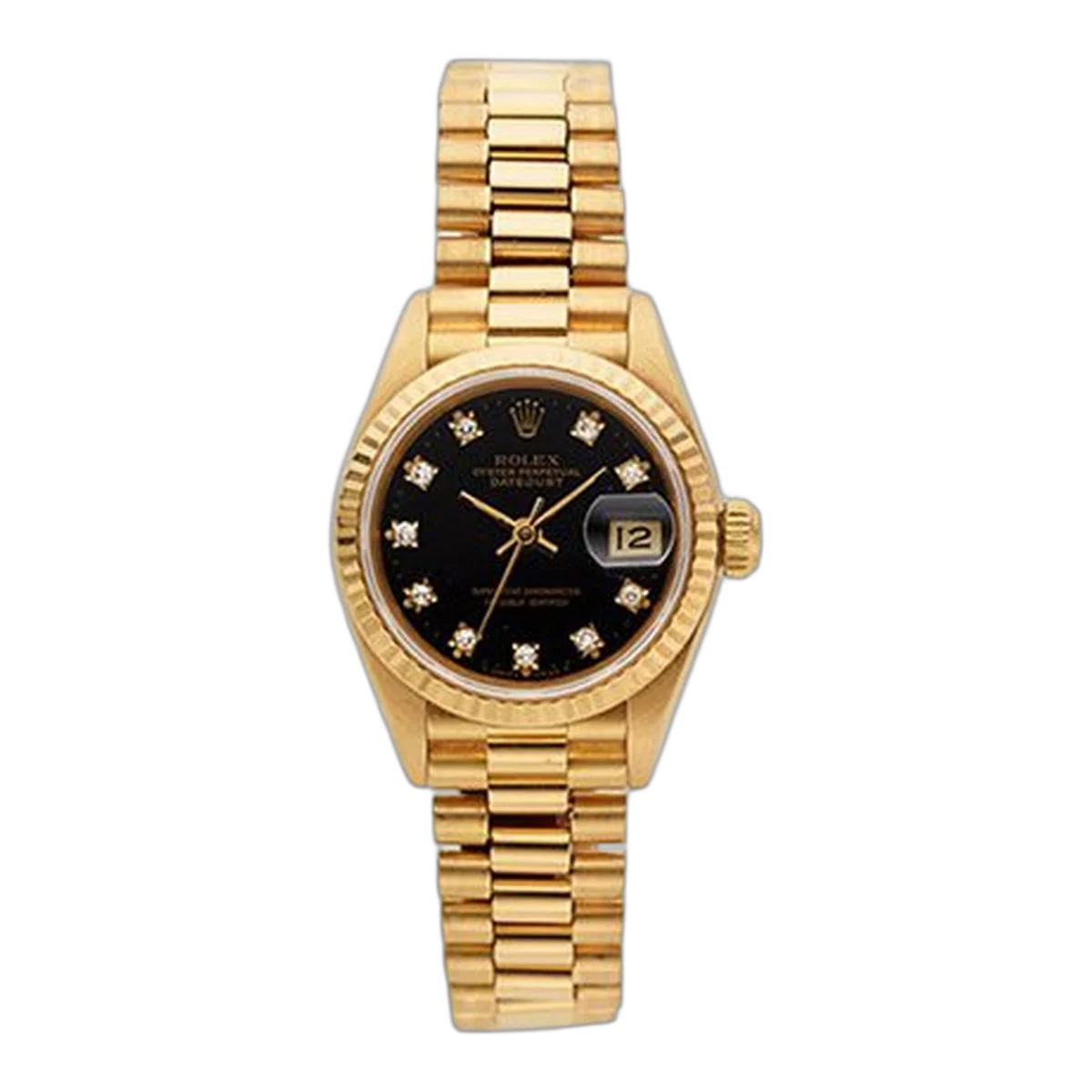 Rolex Oyster Perpetual Datejust 26Mm Diamond Dial Gold Ladies' Watch