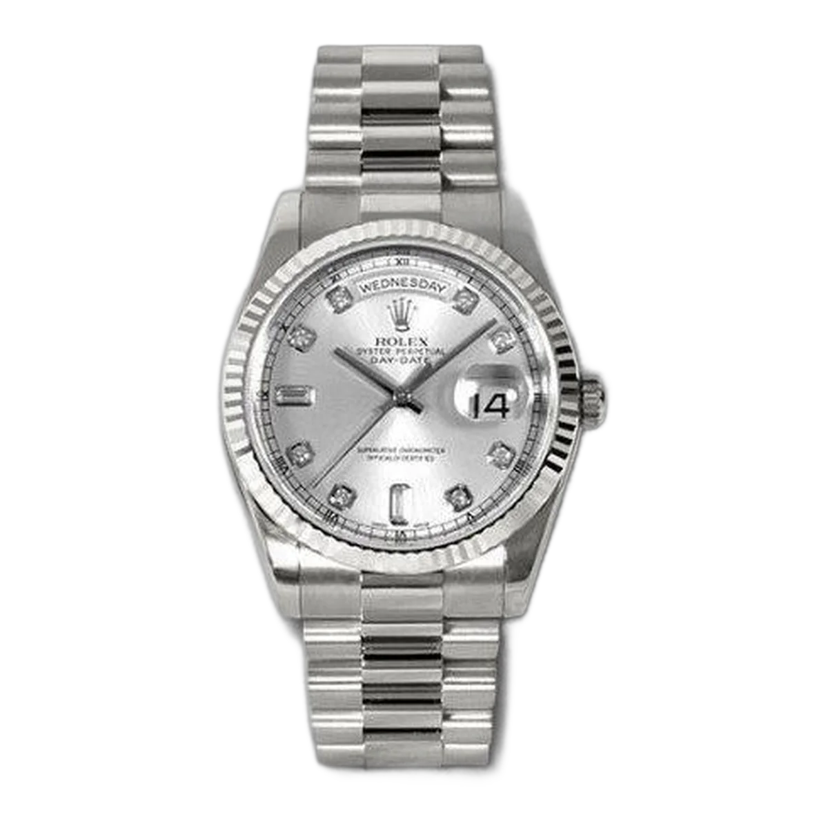 Rolex Oyster Perpetual Day Date 18Kt White Gold 36Mm Men's Watch