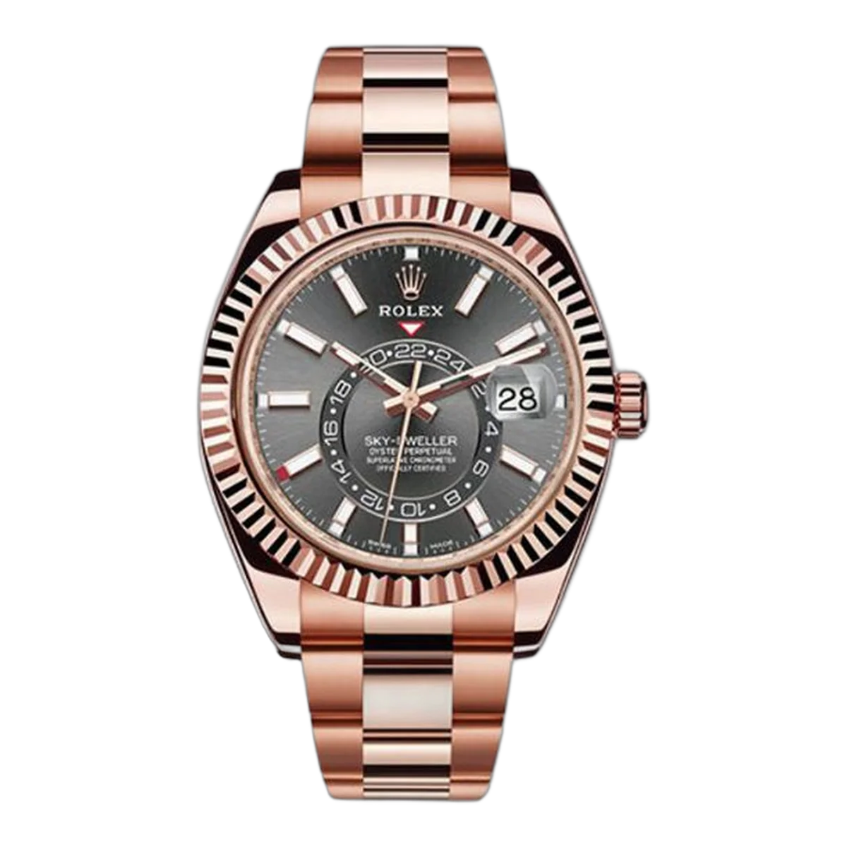Rolex Sky Dweller 326935 Dkr Slate Grey Index 42Mm 18K Rose Gold Men's Watch