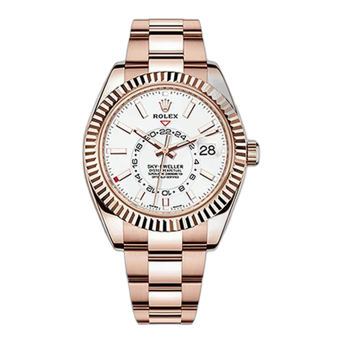 Rolex Sky Dweller 326935 Wh White Index 18K Rose Gold White Dial 42Mm Men's Watch