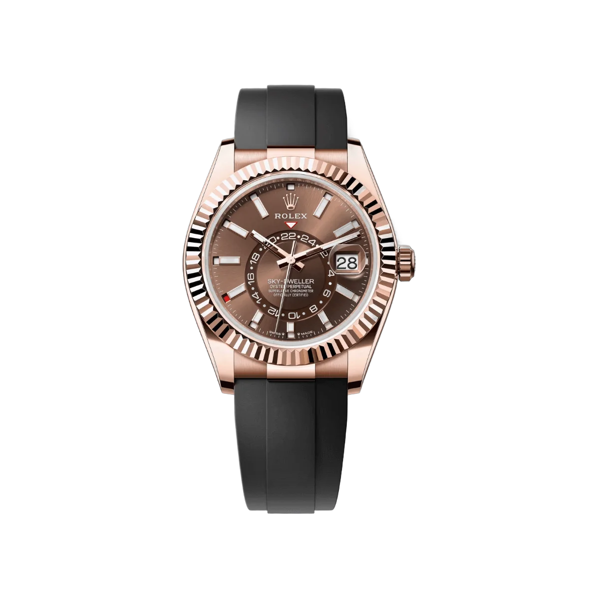 Rolex Sky-Dweller 336235-0002 Oysterflex Chocolate Dial 42mm Men’s Watch